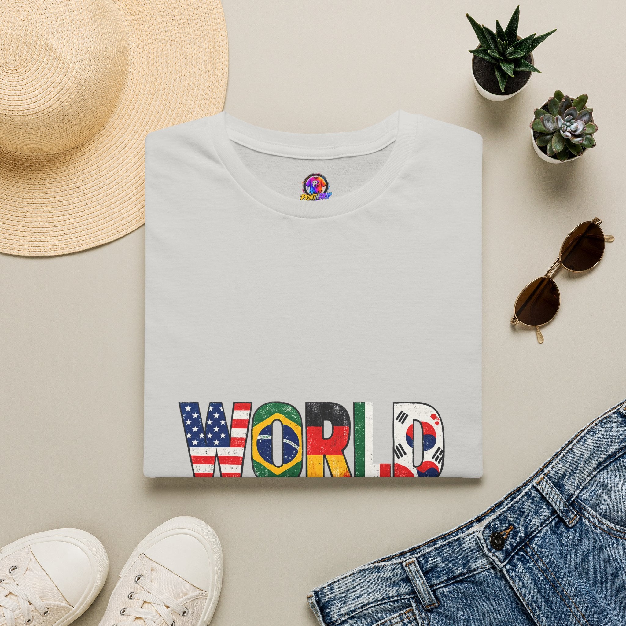 World Cup Flag Graphic T-Shirt — 'WORLD CUP' International Soccer Fans Tee