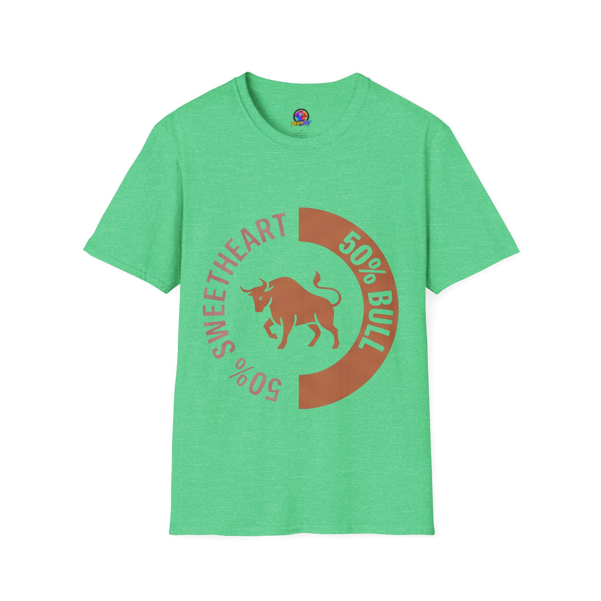 Bull Percentage Graphic T-Shirt — "50% Bull, 50% Sweetheart" Casual Tee