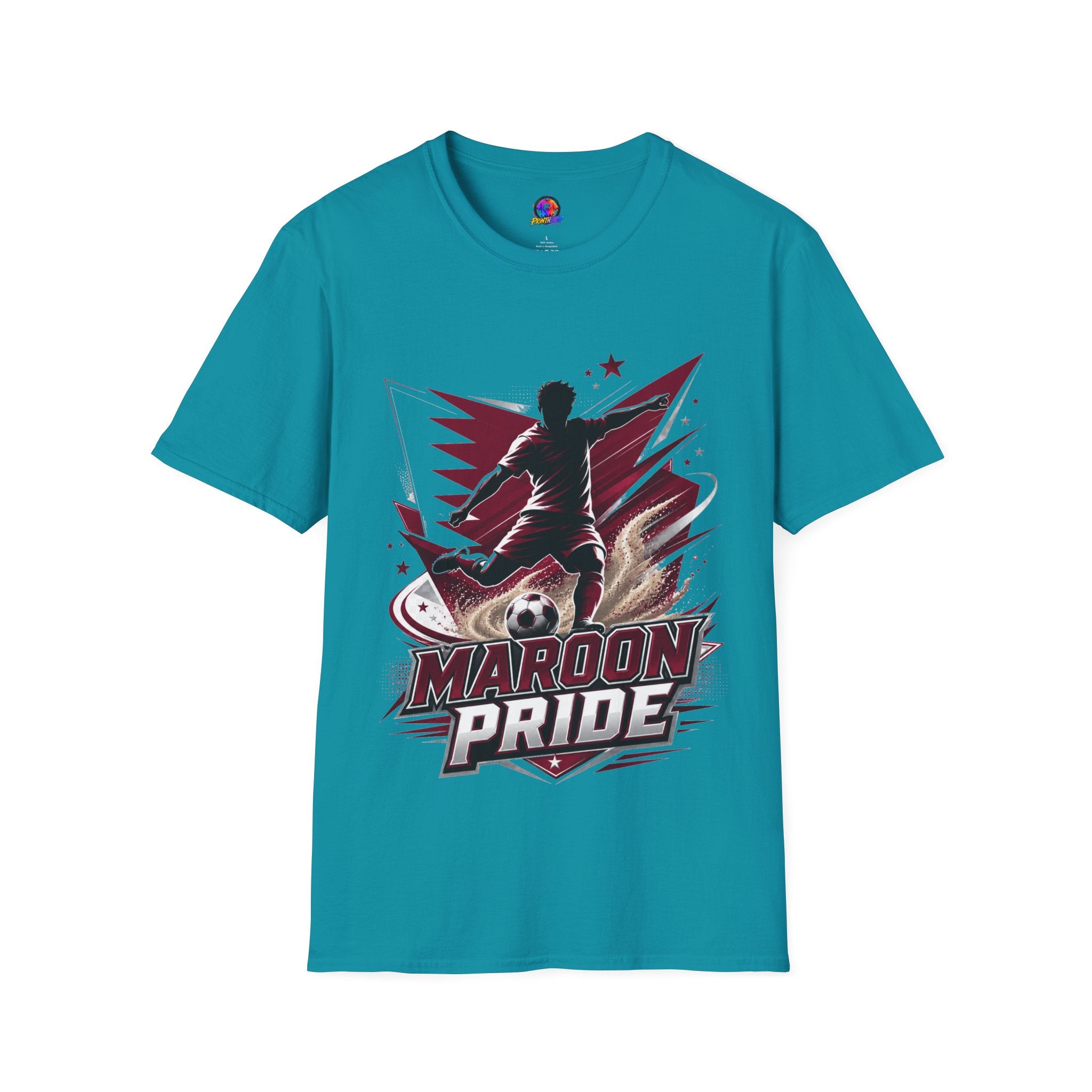 Qatar Maroon Pride Soccer T-Shirt — Silhouette Player Graphic Tee