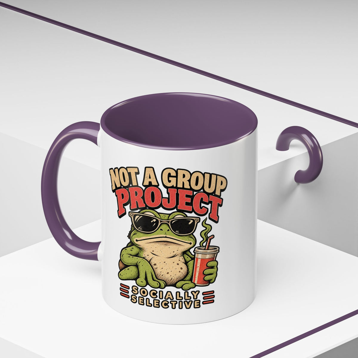 Funny And Witty "Not A Group Project" Accent Coffee Mug (11, 15oz)