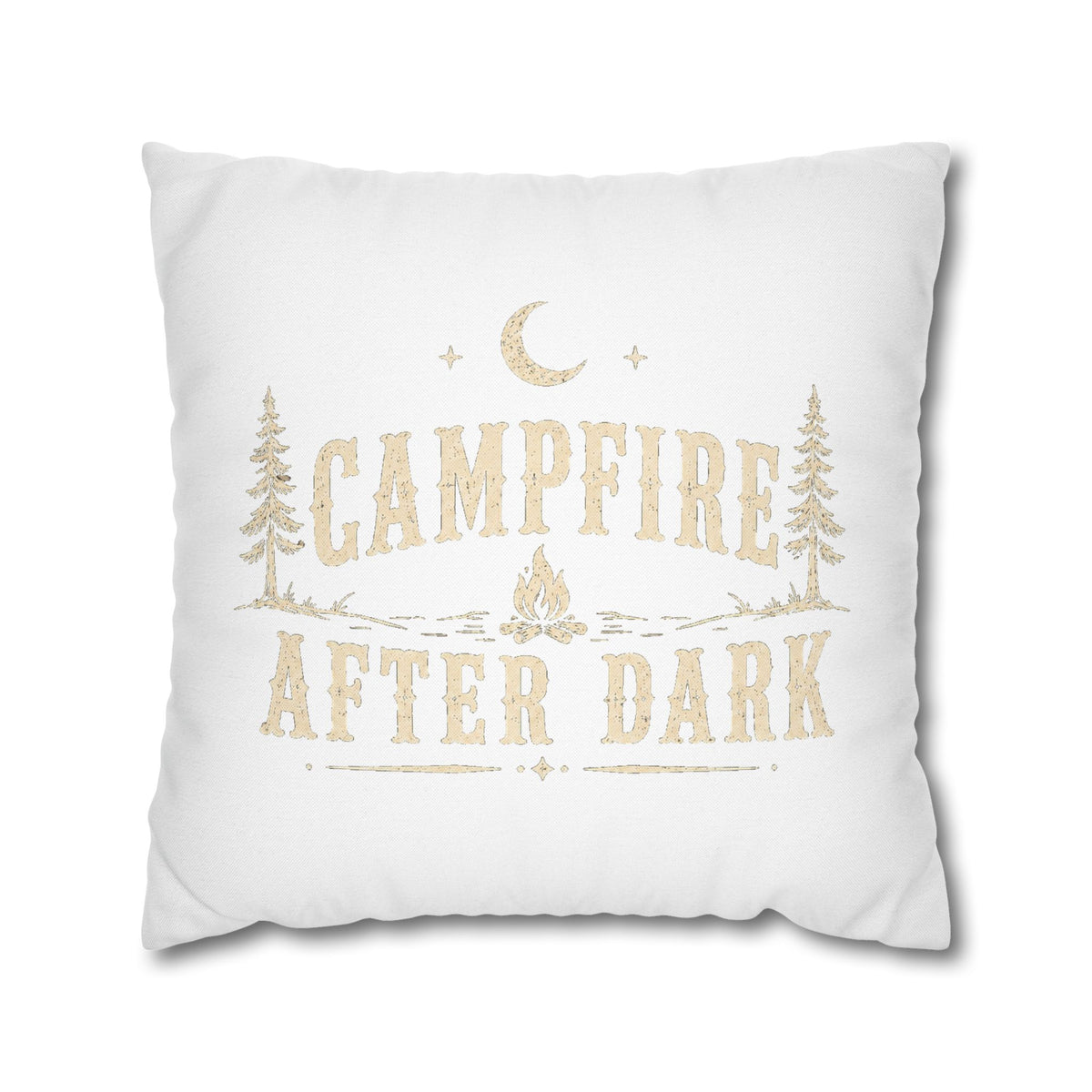 Campfire After Dark Throw Pillowcase Milo Bailey Dog Dad Mom – Rustic Outdoor Camping Accent