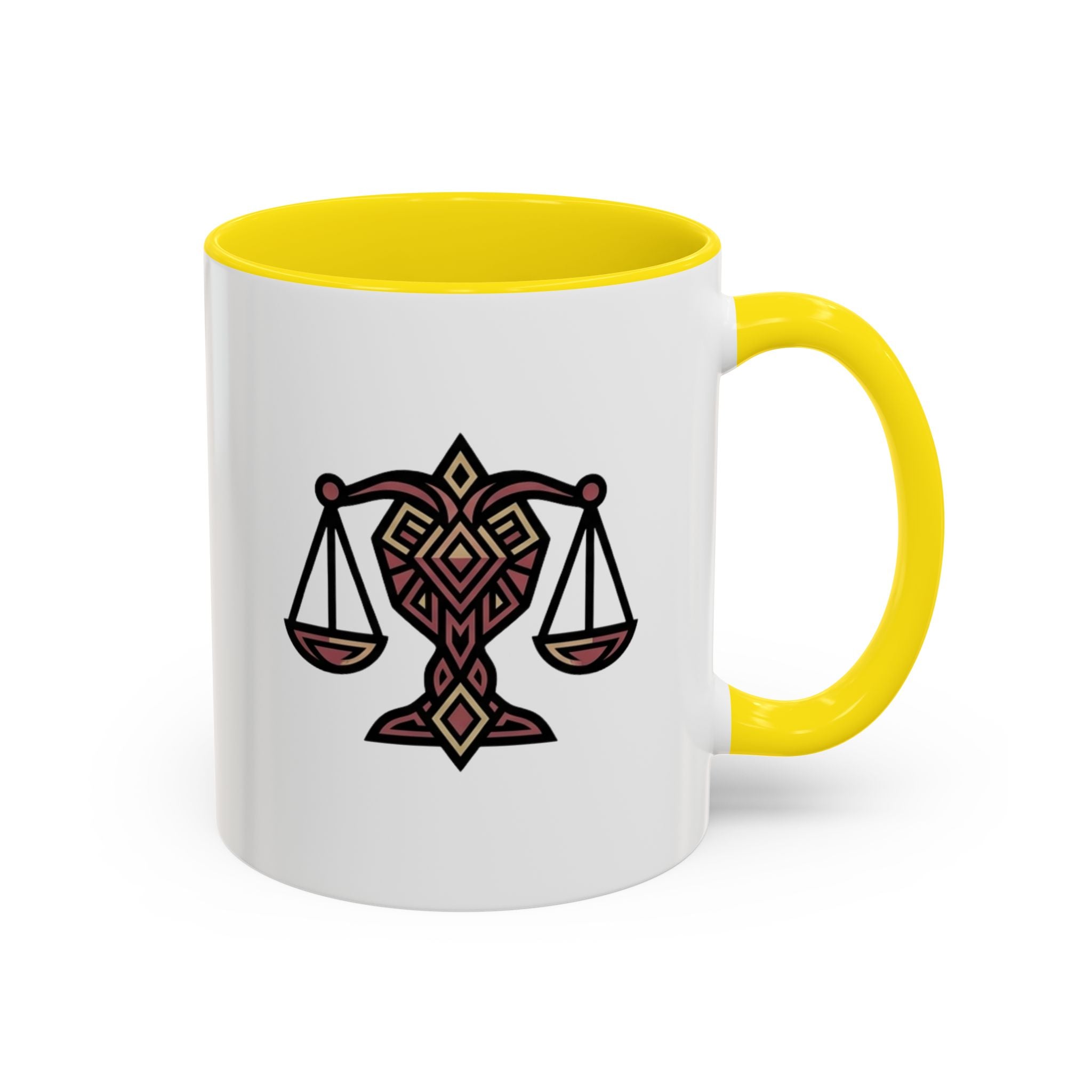 Libra Scales Accent Coffee Mug — Zodiac Balance Ceramic Mug