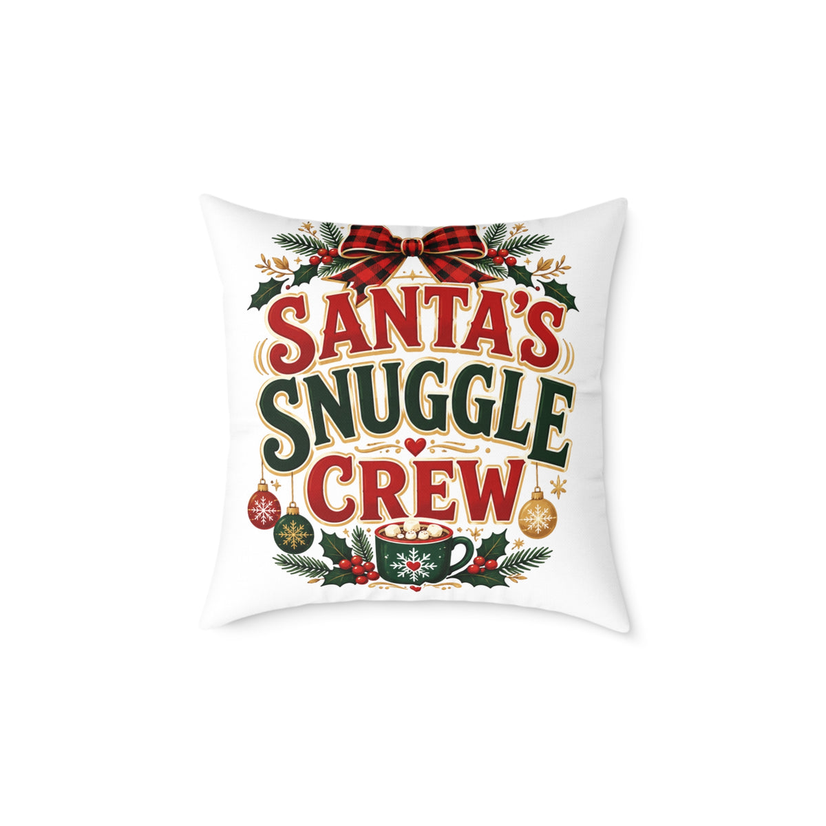 Santa’s Snuggle Crew Christmas Pillow — Festive Holiday Decorative Throw Pillow