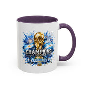 Argentina World Champions Coffee Mug — 'Champions of the World' Soccer Trophy Design