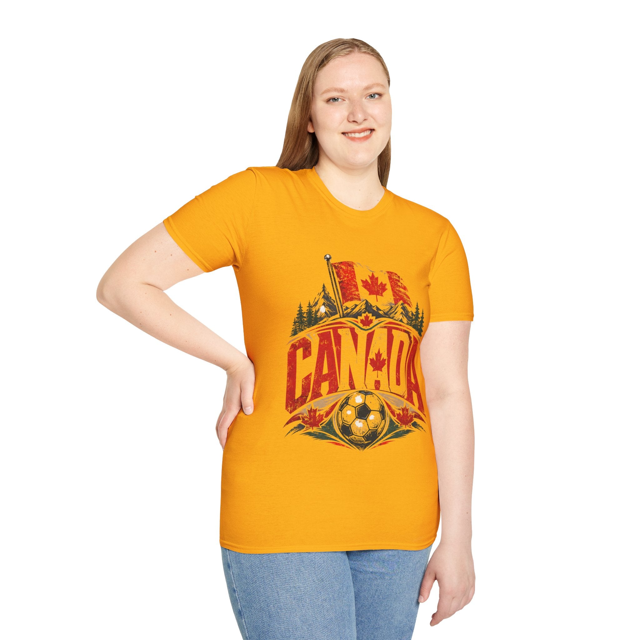 Canada Soccer T‑Shirt — Canadian Flag & Maple Leaf Crest