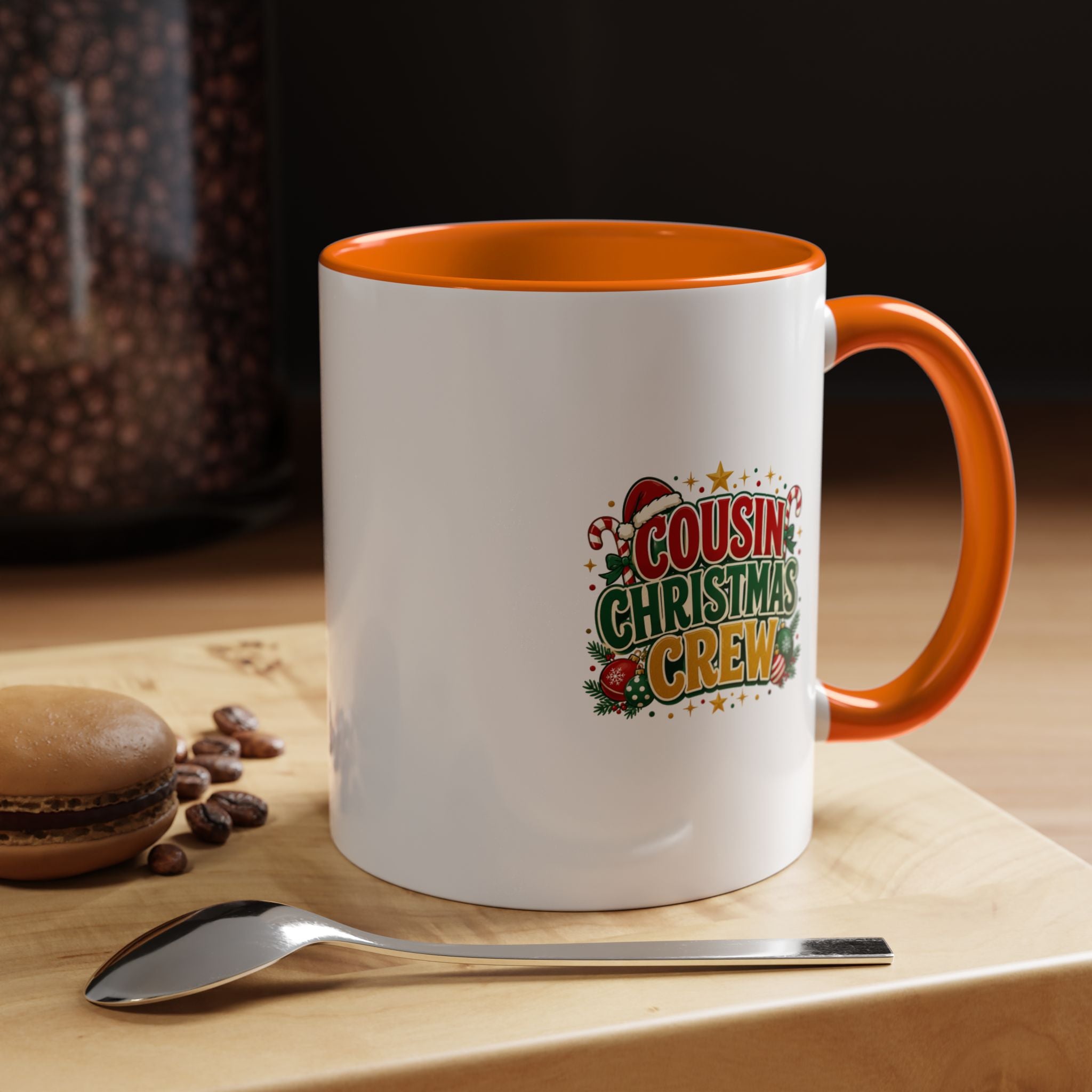 Cousin Christmas Crew Accent Coffee Mug — Holiday Family Christmas Coffee Cup