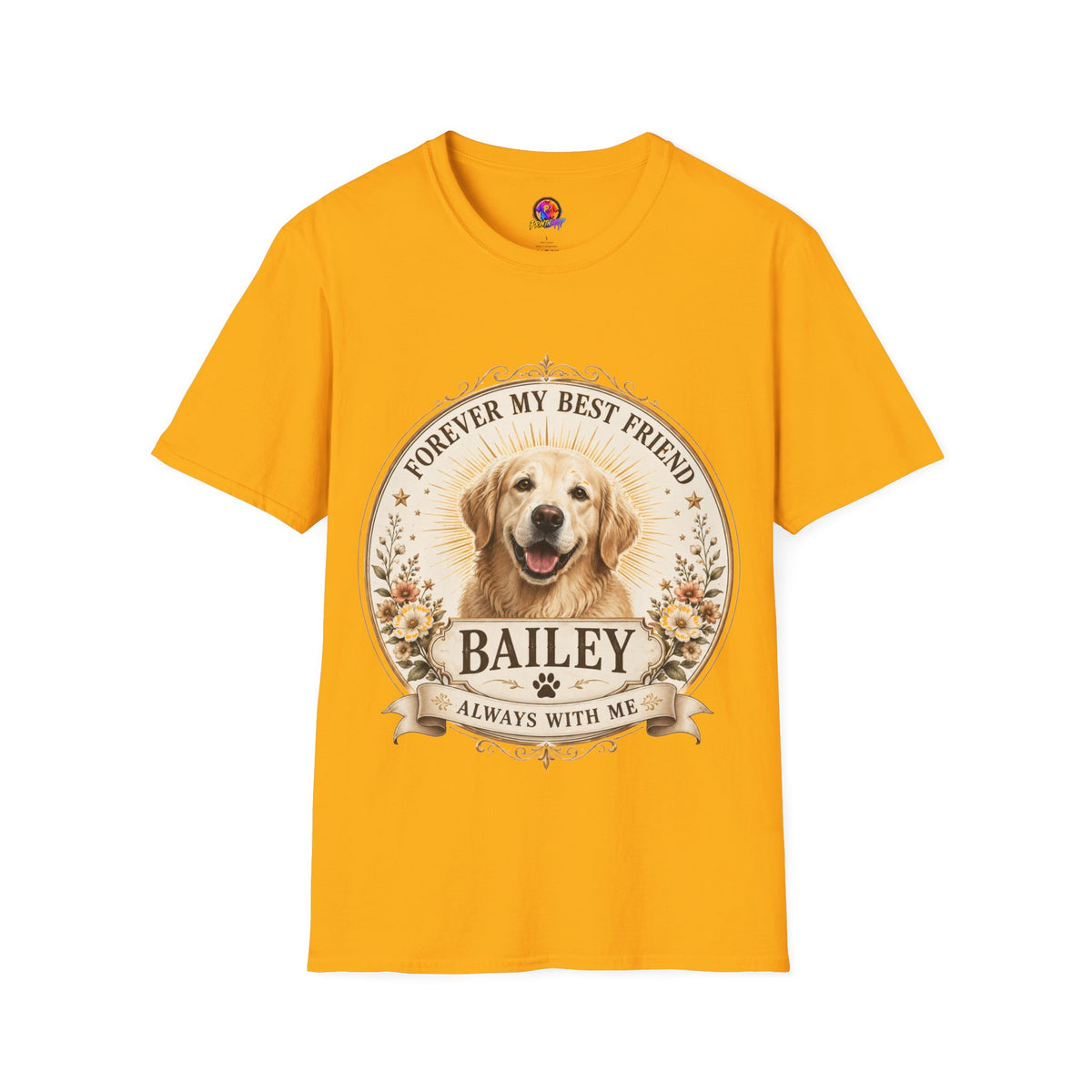 Dog Lover T-Shirt — “Forever My Best Friend” Personalized Golden Retriever Tee