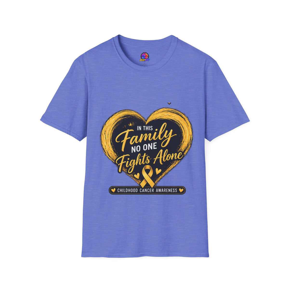 Childhood Cancer Awareness T-Shirt — "In This Family No One Fights Alone"