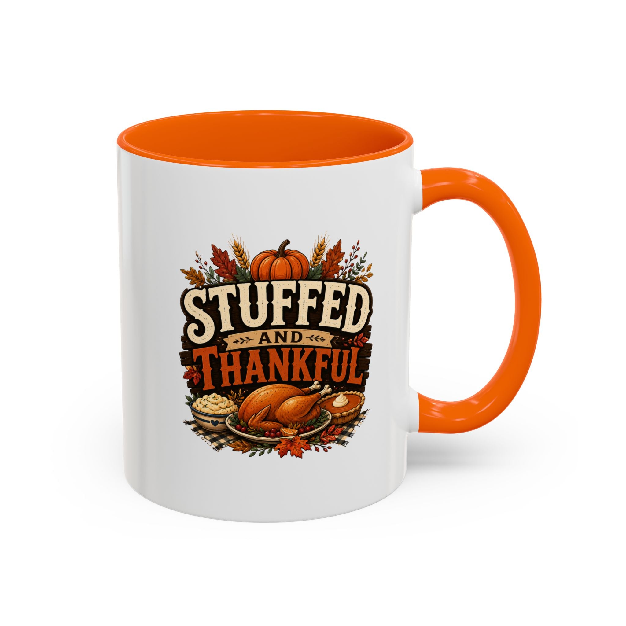 Thanksgiving Mug Stuffed and Thankful Coffee Mug — Thanksgiving Fall Holiday Kitchen Gift