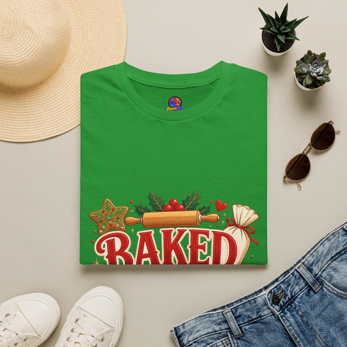 Baked With Love T-Shirt — Holiday Baking Christmas Cookie Chef Tee
