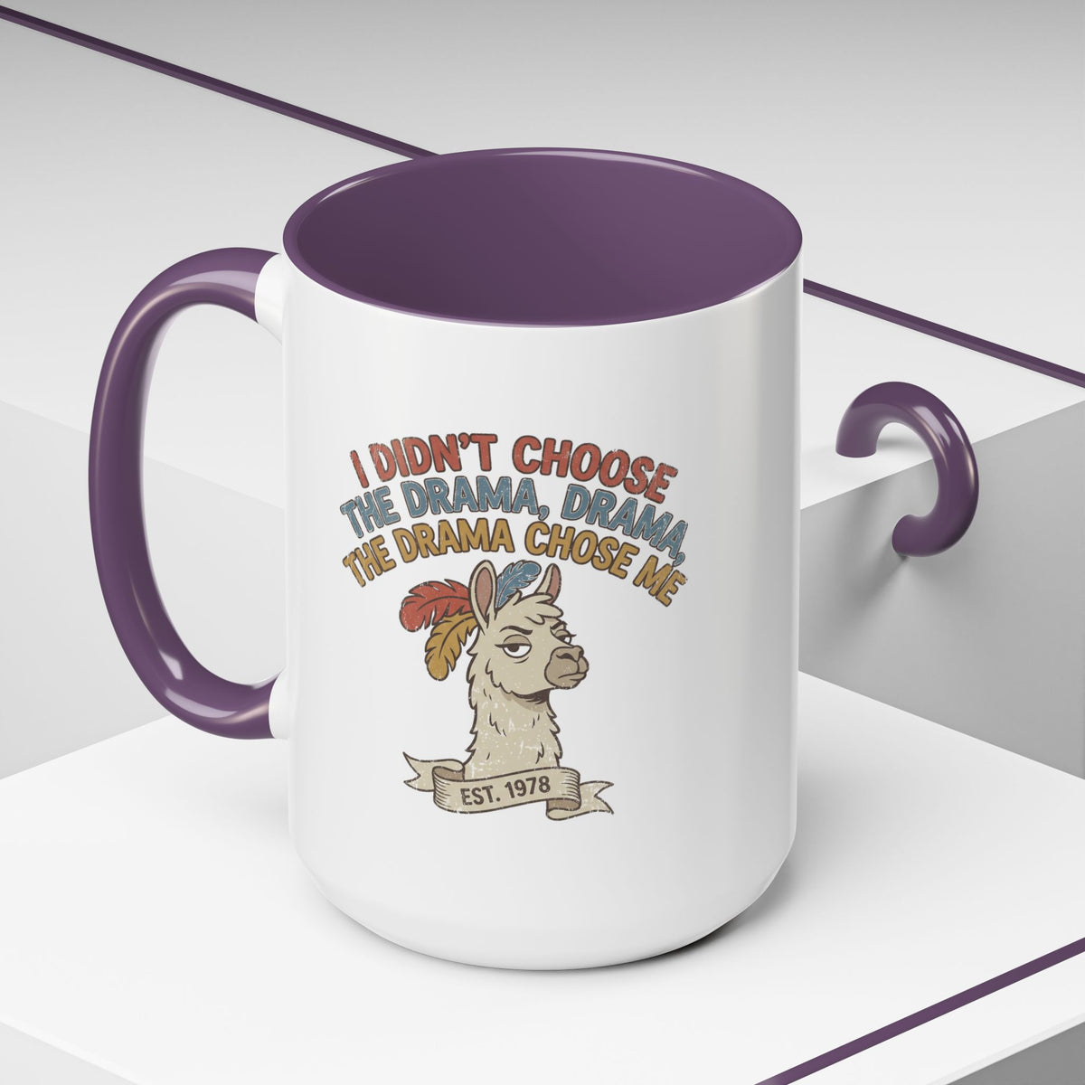 Funny And Witty "The Drama Chose Me" Accent Coffee Mug (11, 15oz)