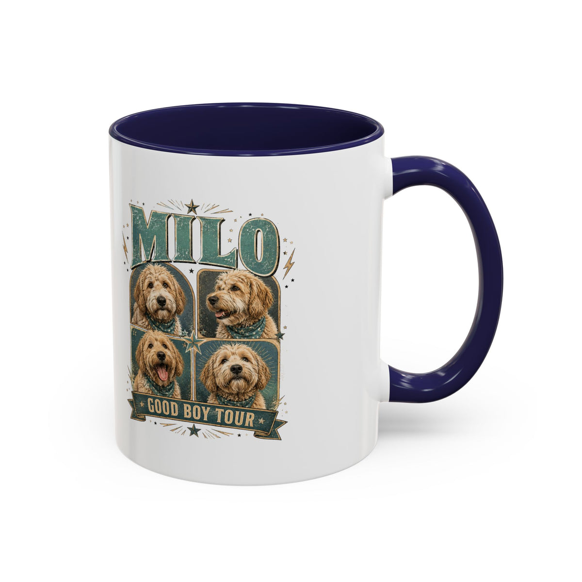 Milo Bailey Dog Dad Mom Milo 'Good Boy Tour' Accent Coffee Mug – Personalized Dog Lover Gift