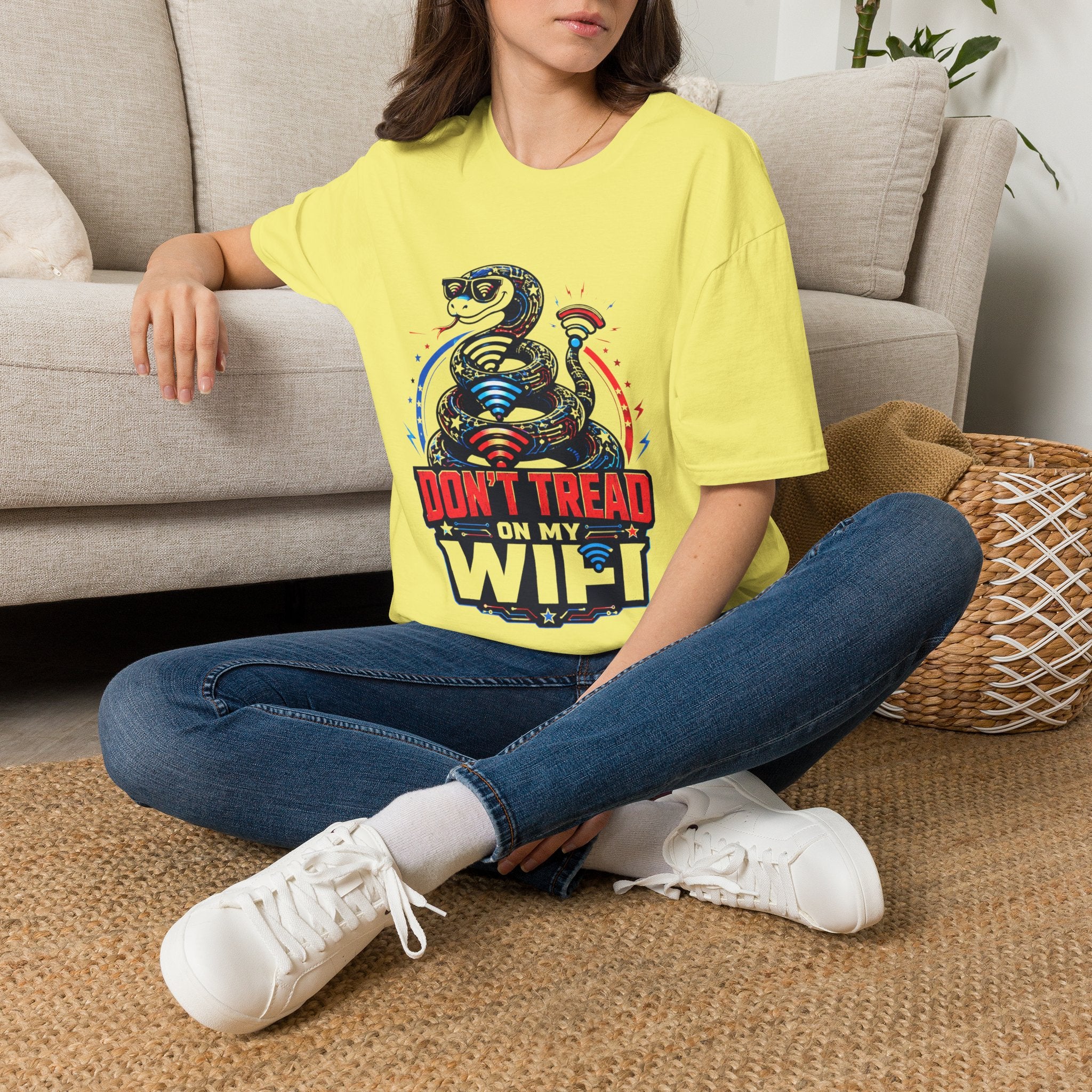 Don’t Tread on My WiFi T-Shirt — Patriotic Gadsden Snake WiFi Tee