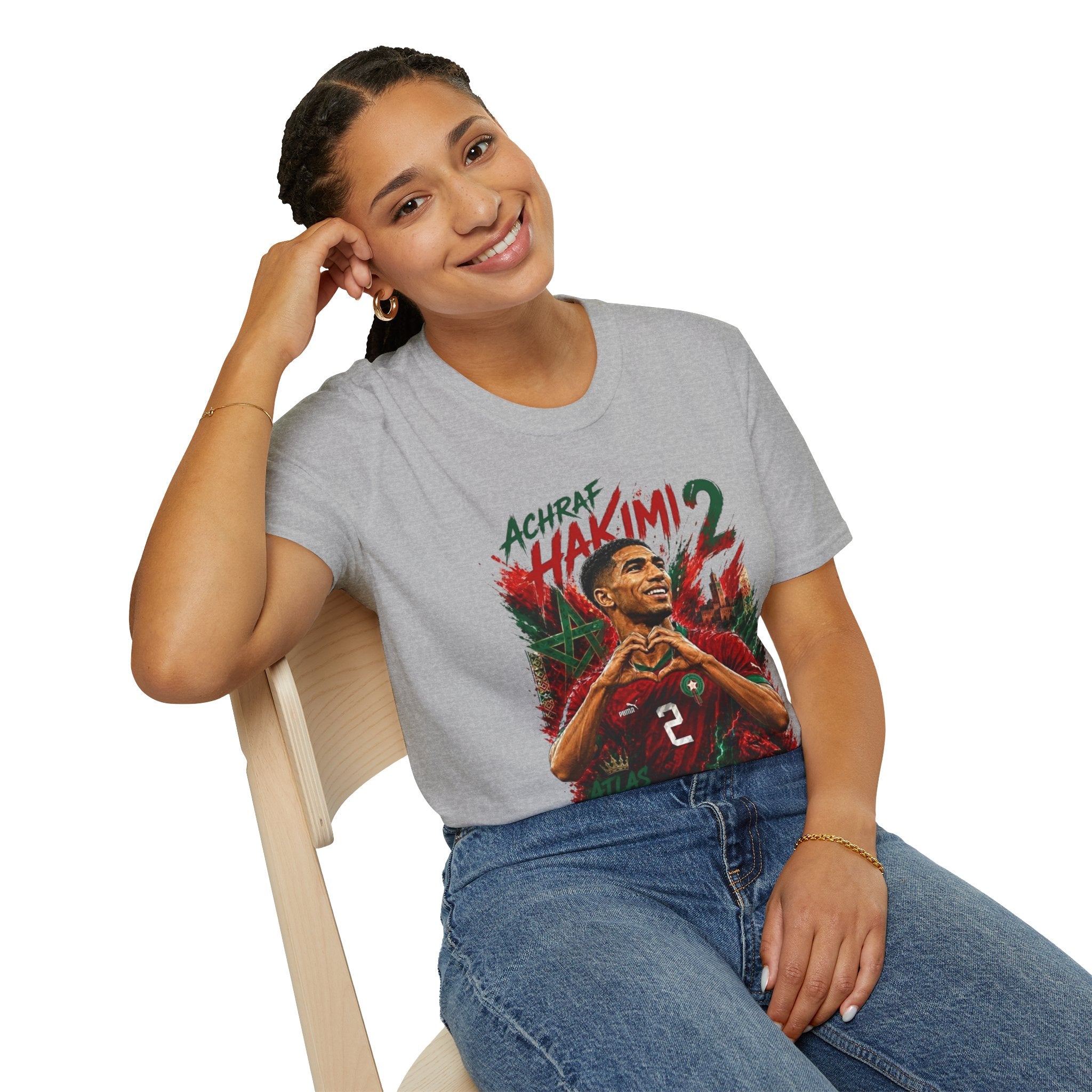 Achraf Hakimi #2 Soccer T-Shirt — Morocco Football Fan Tee