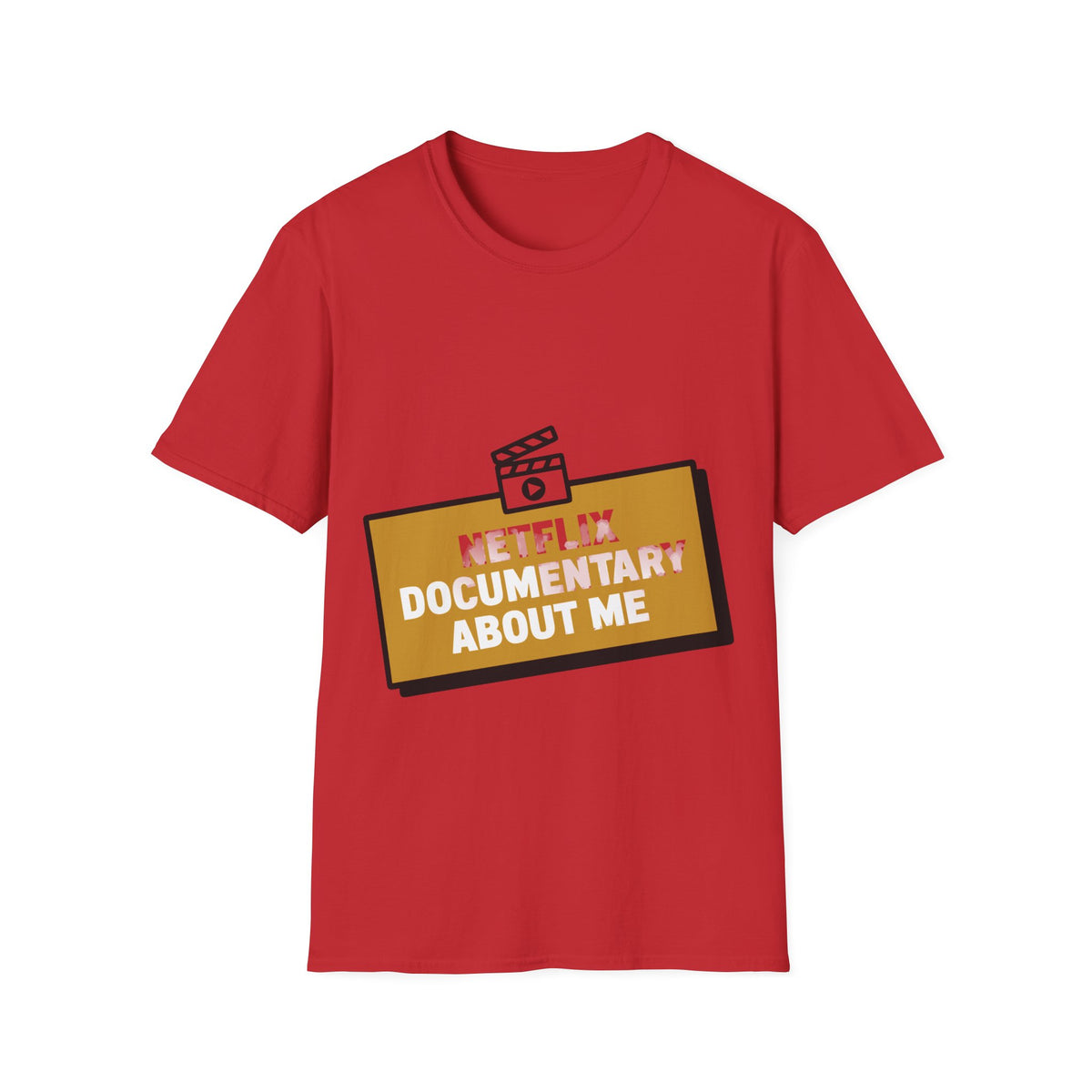 Netflix Documentary About Me Gold Block Badge T-Shirt - Funny Sarcastic Pop Culture Tee - Trending Now - September 2026