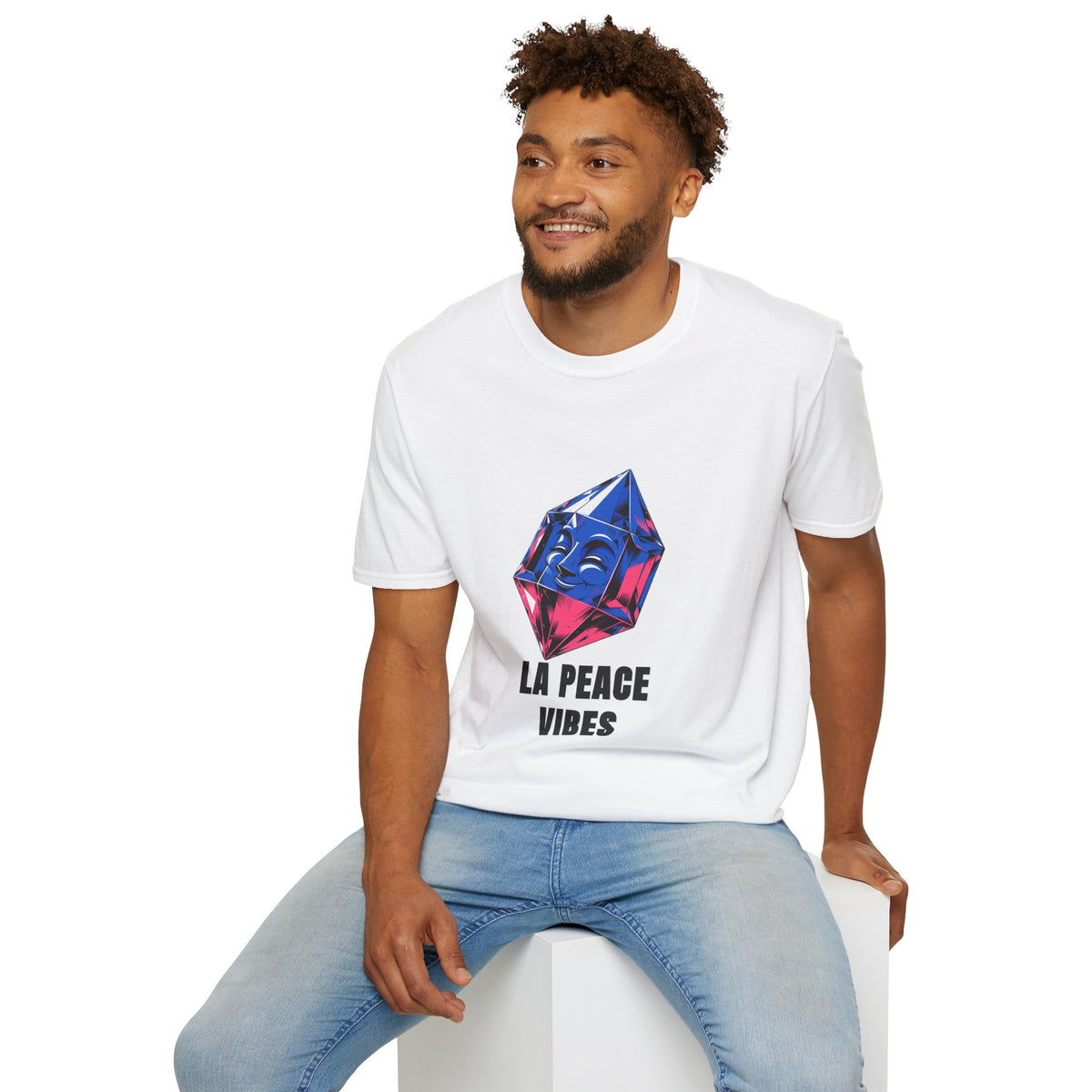 Peace Vibes T-Shirt — Blue Crystal Smiling Buddha Graphic Tee - Trending Now - August 2026