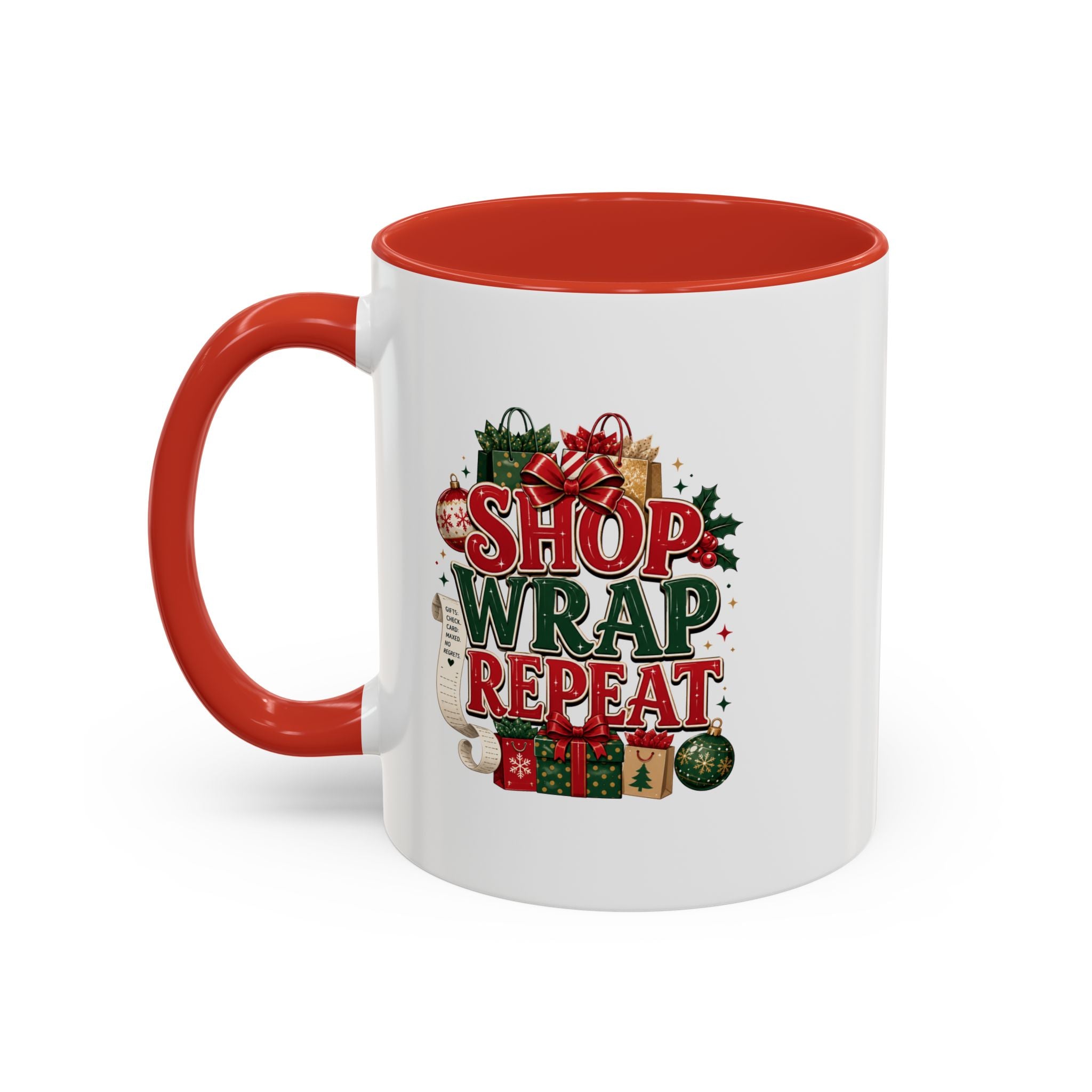 Shop Wrap Repeat Christmas Accent Coffee Mug
