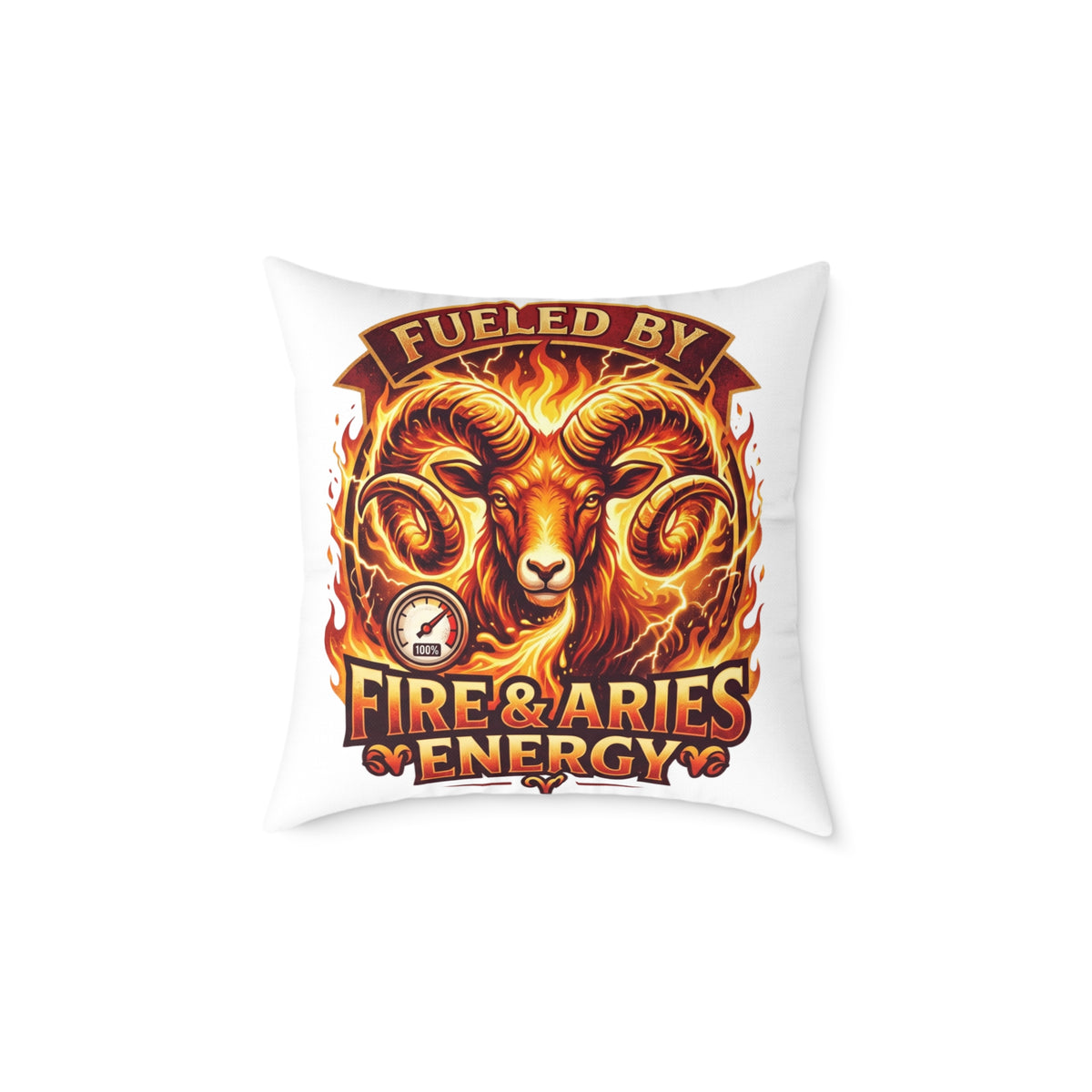 Zodiac Aries Pillow Fueled By Fire And Aries Energy Square Poly Canvas Pillow