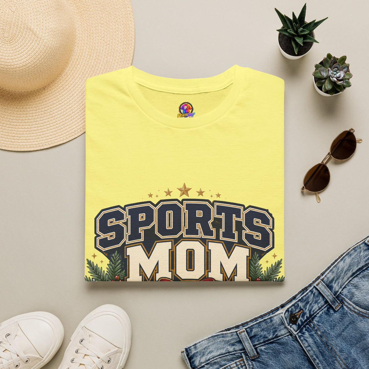 Sports Mom T‑Shirt — "Holiday Hustle" Athletic Mom Tee