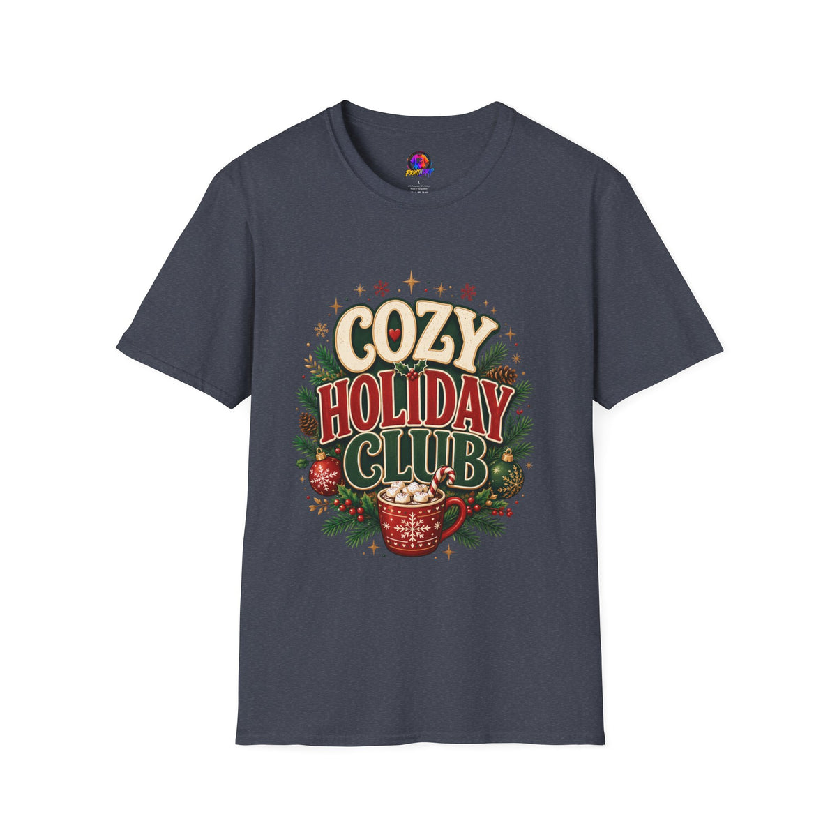 Cozy Holiday Club T-Shirt — Festive Christmas Cozy Cocoa Graphic Tee