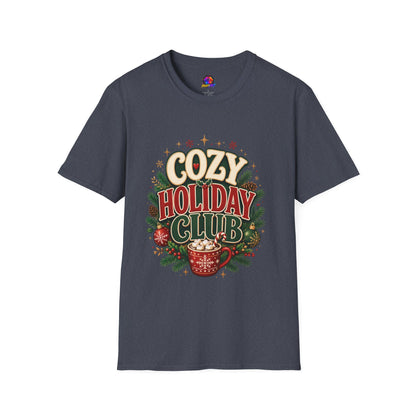 Cozy Holiday Club T-Shirt — Festive Christmas Cozy Cocoa Graphic Tee