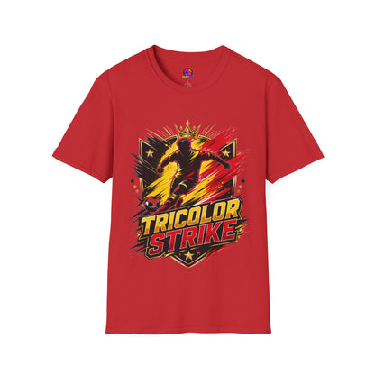 Belgium Soccer T-Shirt — 'Tricolor Strike' Graphic Jersey Tee