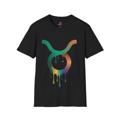 Taurus Drip Graphic Tee — Rainbow Zodiac Bull Shirt