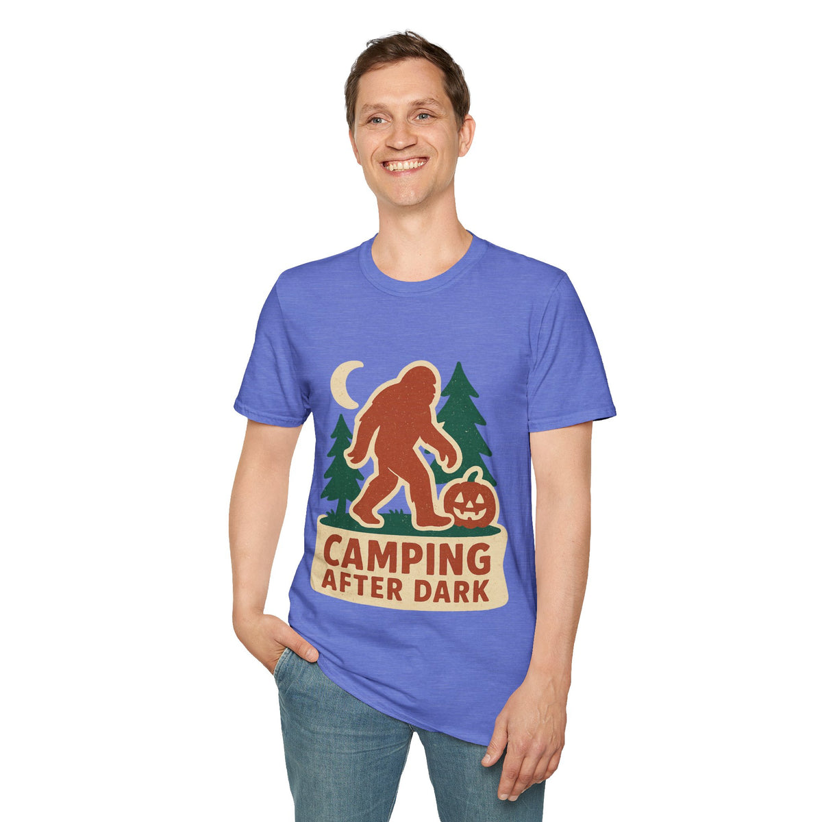 Camping After Dark T‑Shirt — Retro Bigfoot Camp Graphic Tee - Trending Now - August 2026