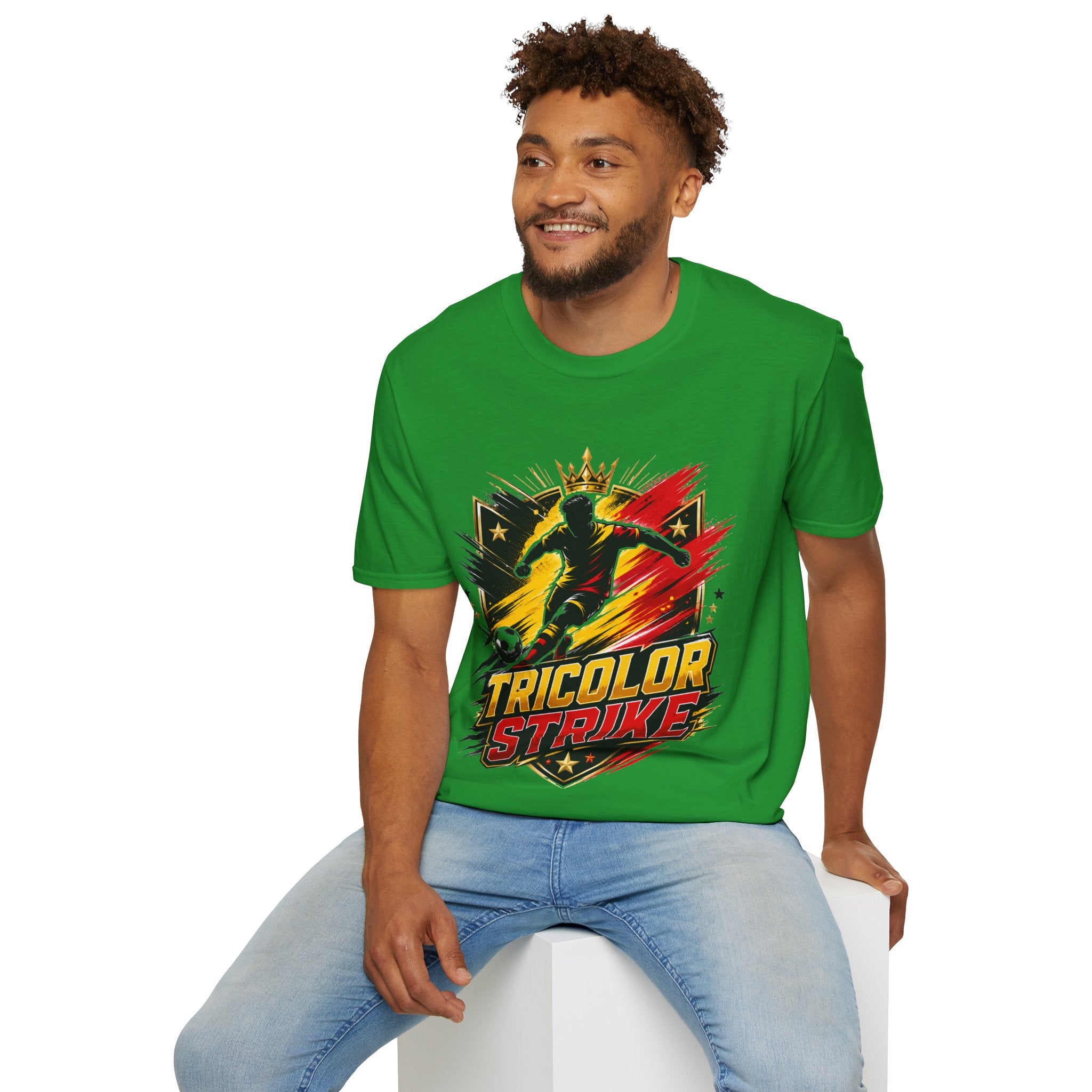 Belgium Soccer T-Shirt — 'Tricolor Strike' Graphic Jersey Tee
