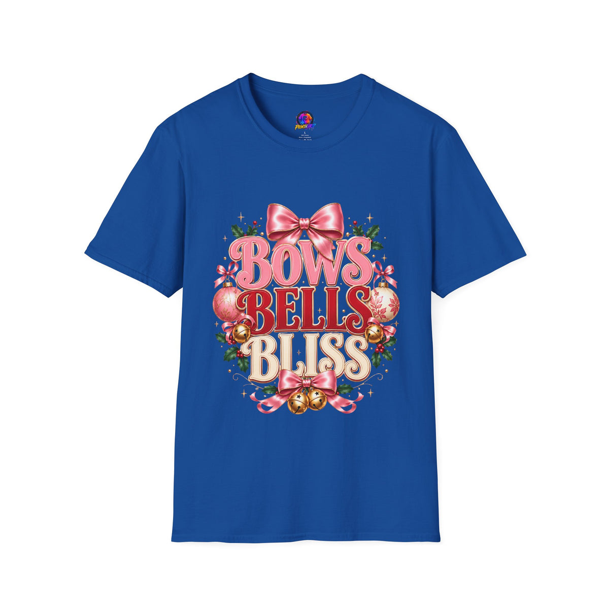 T-Shirt — Bows Bells Bliss Christmas Graphic Tee