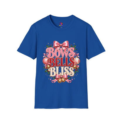 T-Shirt — Bows Bells Bliss Christmas Graphic Tee