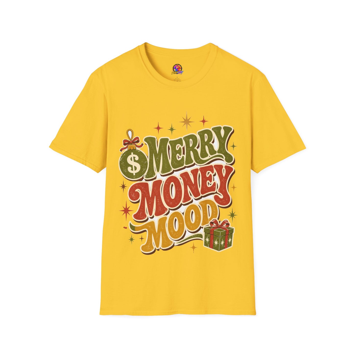 Merry Money Mood T‑Shirt — Retro Holiday Graphic Tee
