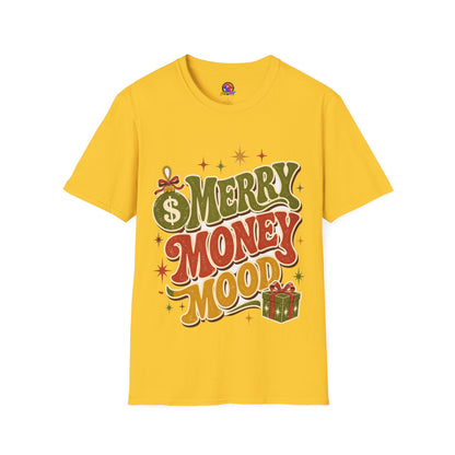 Merry Money Mood T‑Shirt — Retro Holiday Graphic Tee