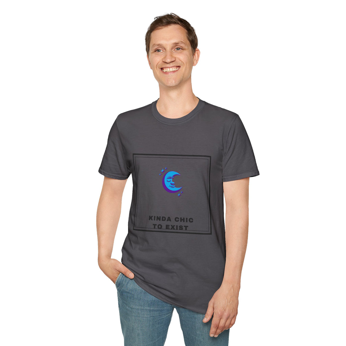 Moon Graphic Tee — "Kinda Chic to Exist" Cute Celestial T-Shirt - Trending Now - September 2026