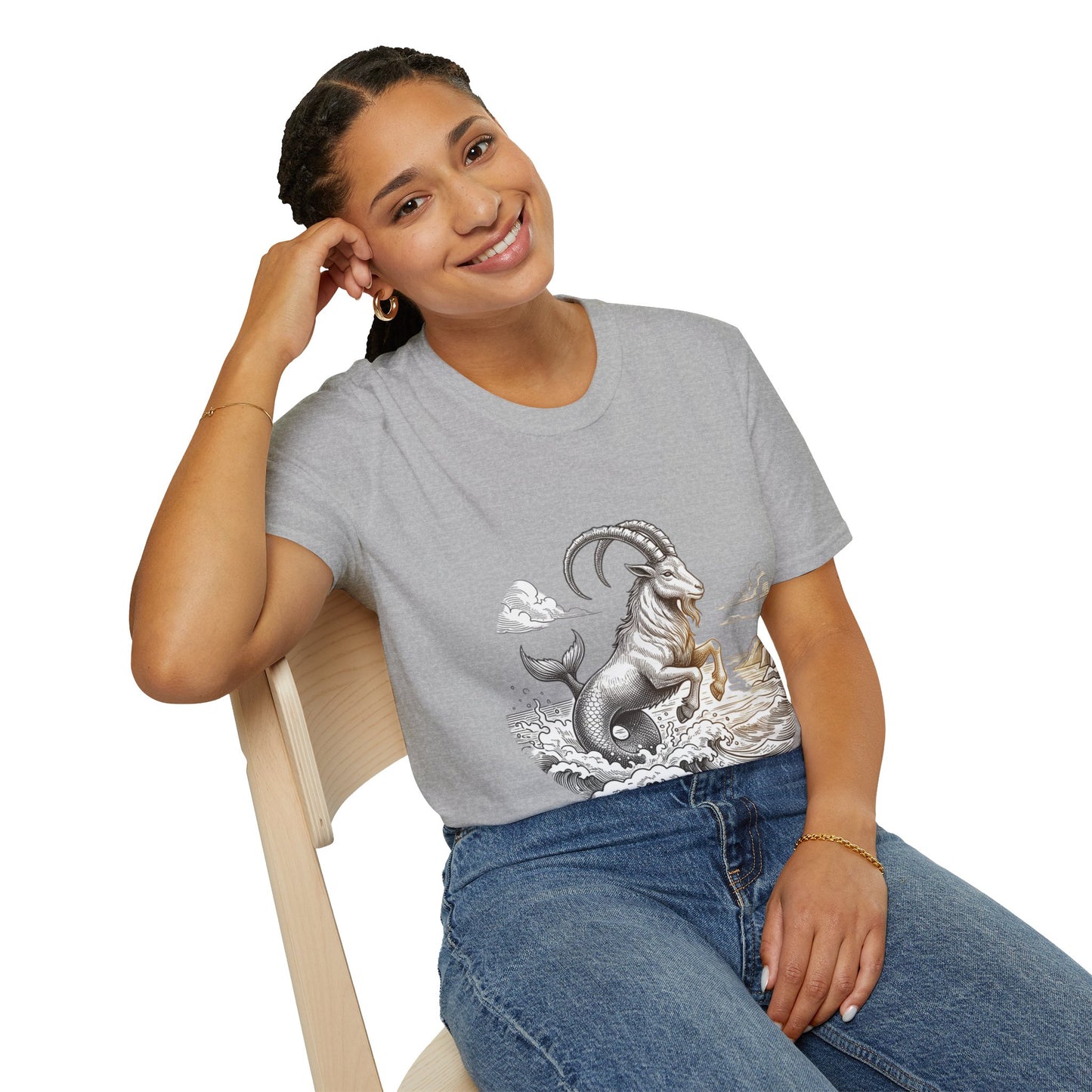 Capricorn Goat-Mermaid T-Shirt — Mythical Sea Goat Zodiac Tee