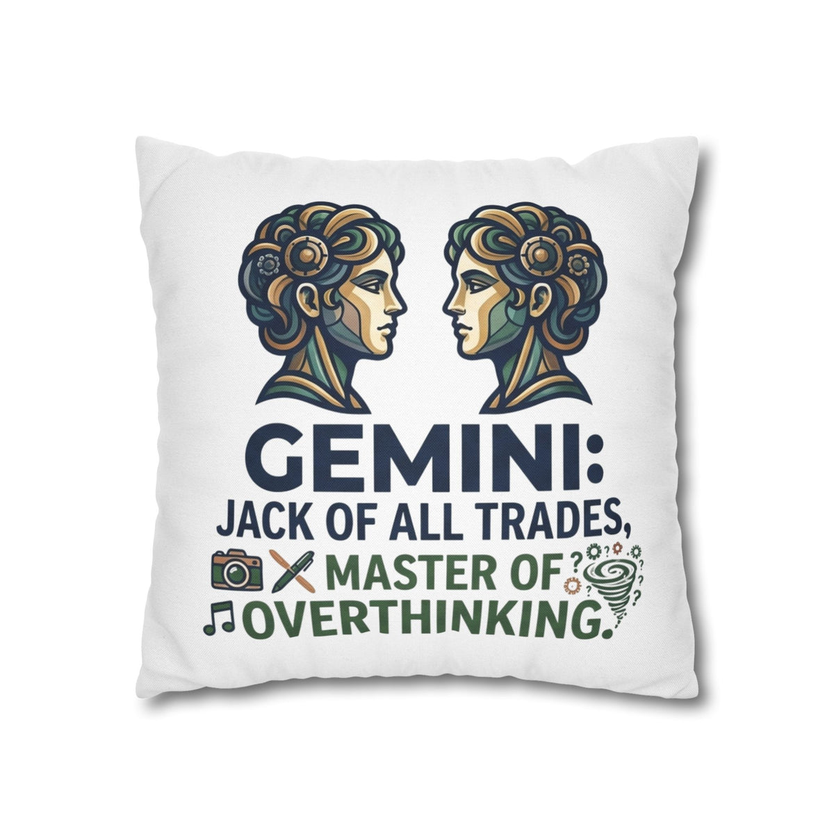 Gemini Pillowcase – "Jack of All Trades, Master of Overthinking" Astrology Throw Pillow