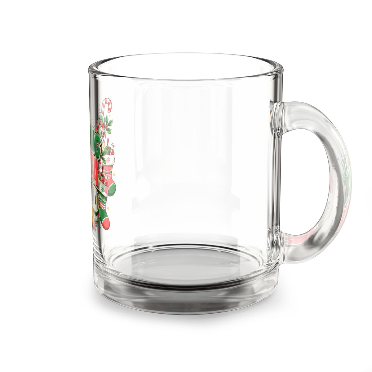 Christmas Glass Mug 10 oz Sibling Santa Squad Glass Mug — 10oz Christmas Holiday Coffee Cup