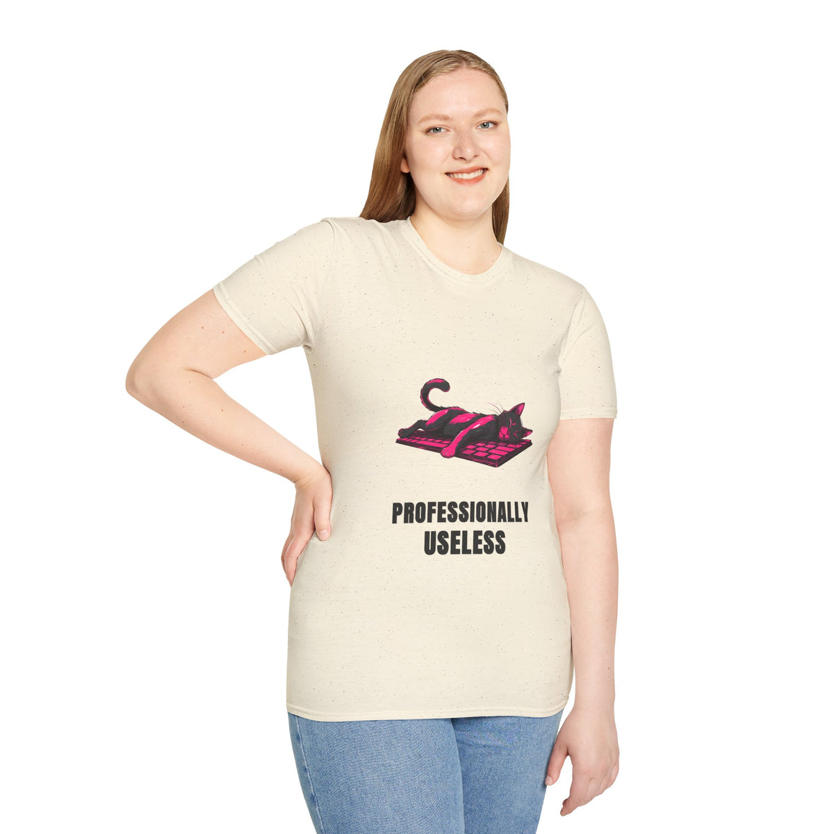 T‑Shirt — 'Professionally Useless' Relaxed Cat Graphic Tee - Trending Now - August 2026