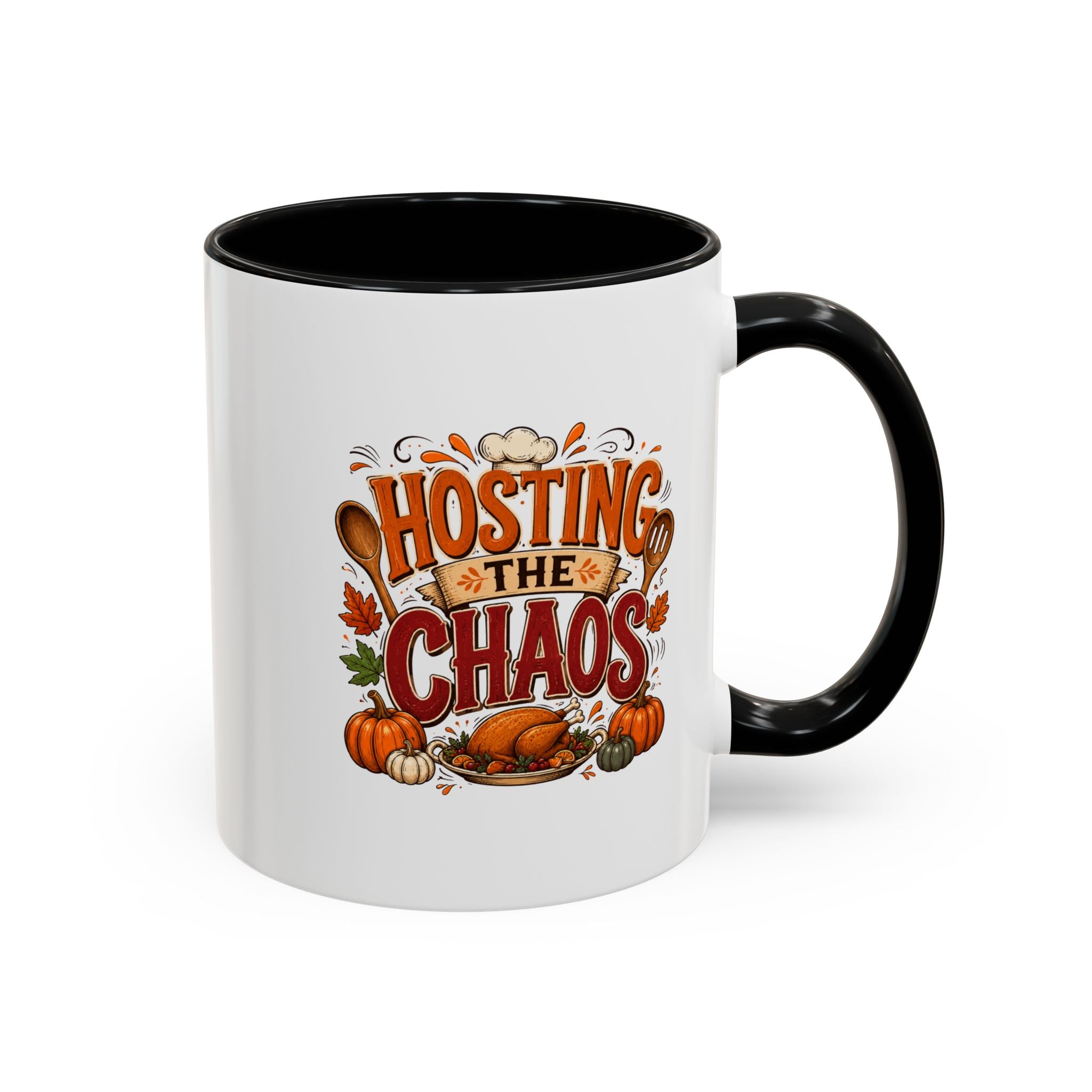 Thanksgiving Mug Hosting the Chaos Accent Coffee Mug — Thanksgiving Pumpkin Fall Kitchen Gift