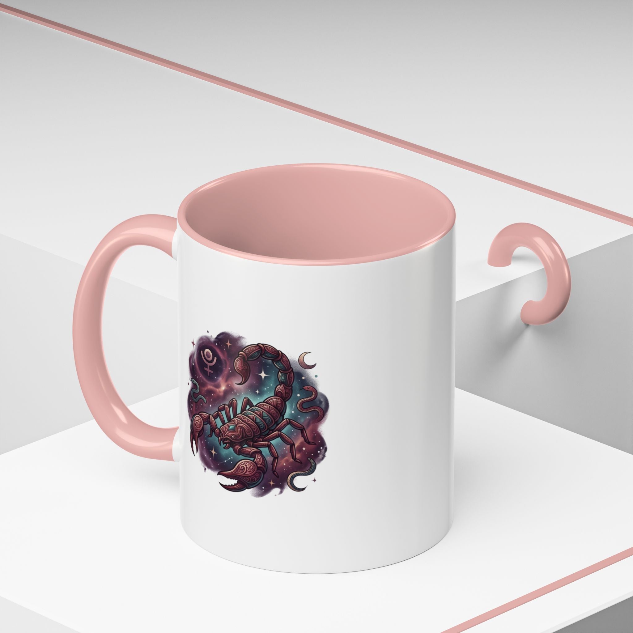 Scorpio Zodiac Accent Coffee Mug — Celestial Scorpion Astrology Design