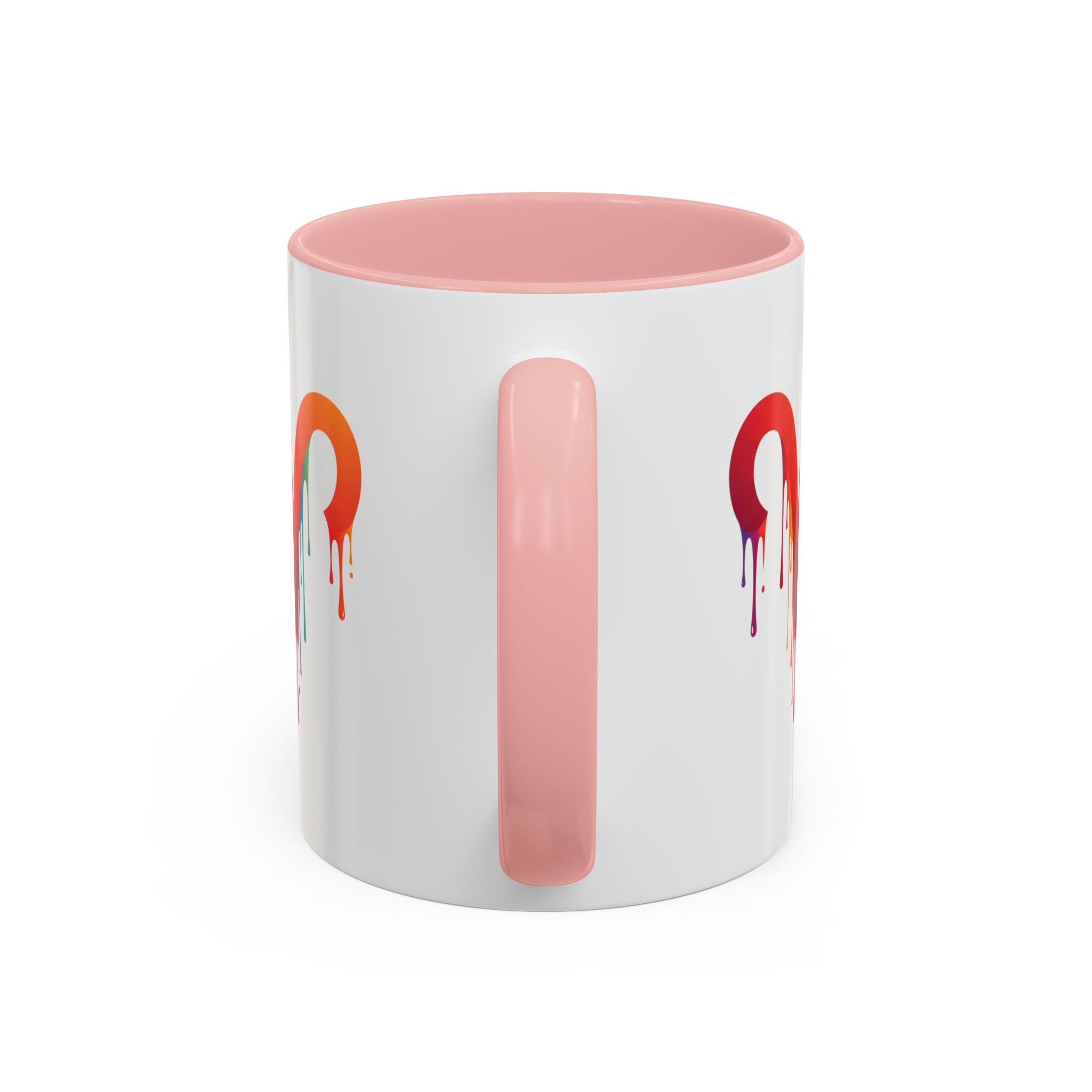 Rainbow Drip Heart Coffee Mug — Colorful Art Accent Mug