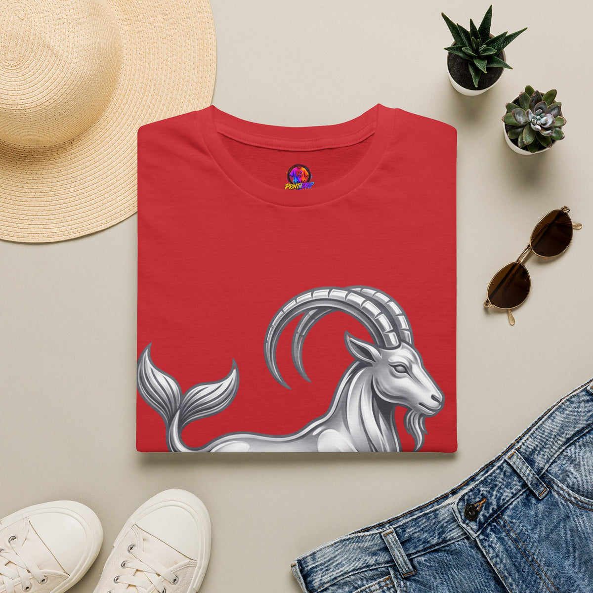 Capricorn Goat Zodiac T-Shirt — Mythical Sea-Goat Horoscope Tee