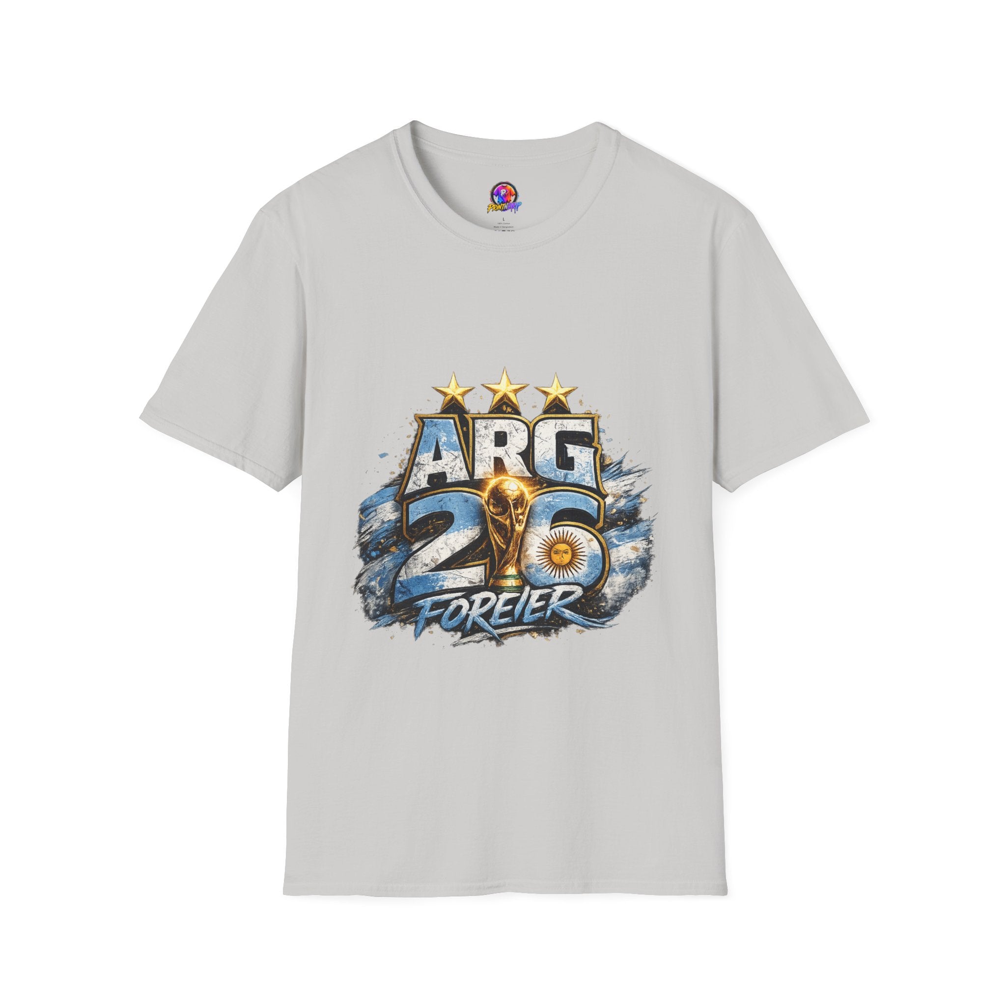 Argentina 26 Forever T‑Shirt — ARG Soccer World Cup 3‑Star Fan Tee