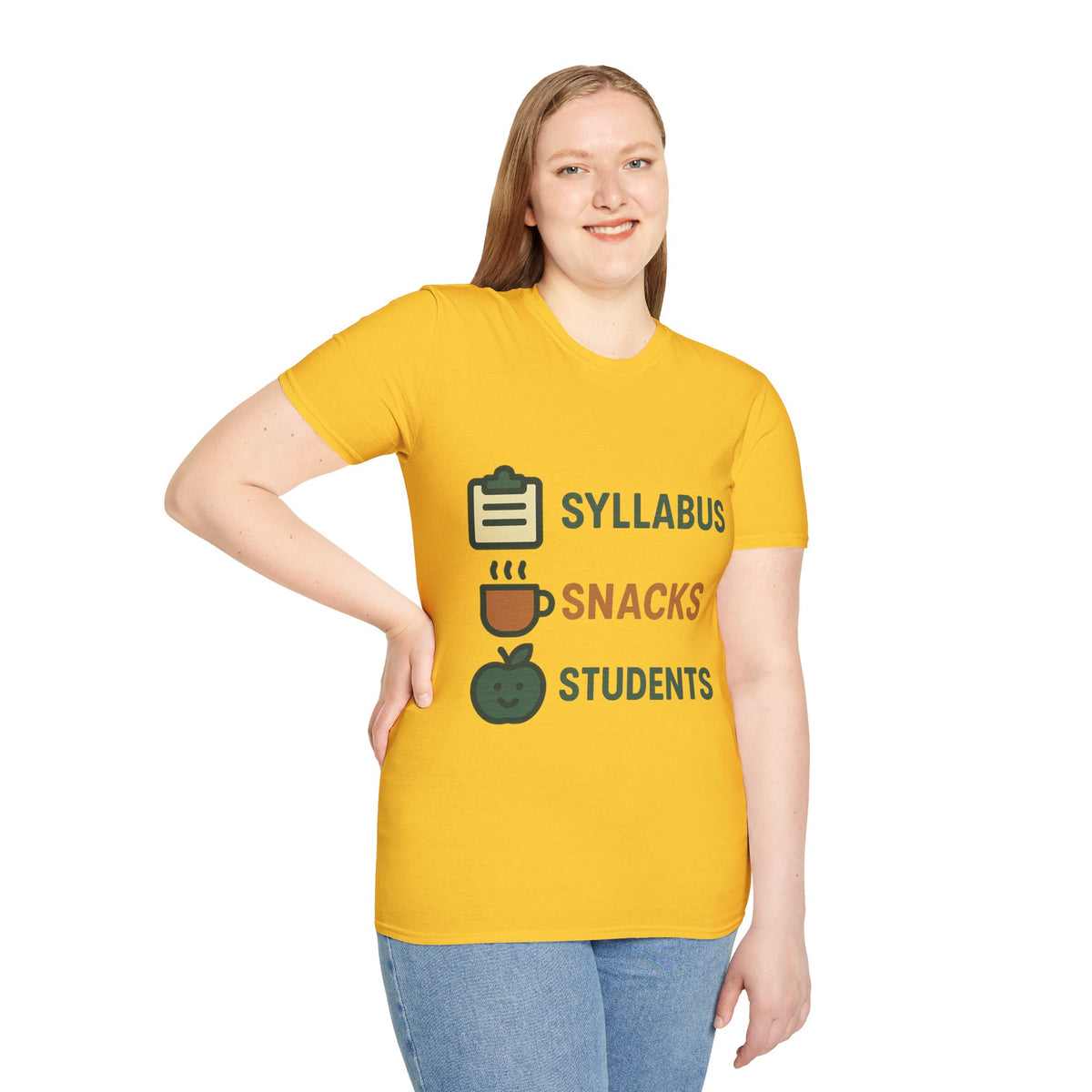 Syllabus Snacks Students Graphic Tee — Funny Teacher & Student Back-to-School T-Shirt - Trending Now - August 2026