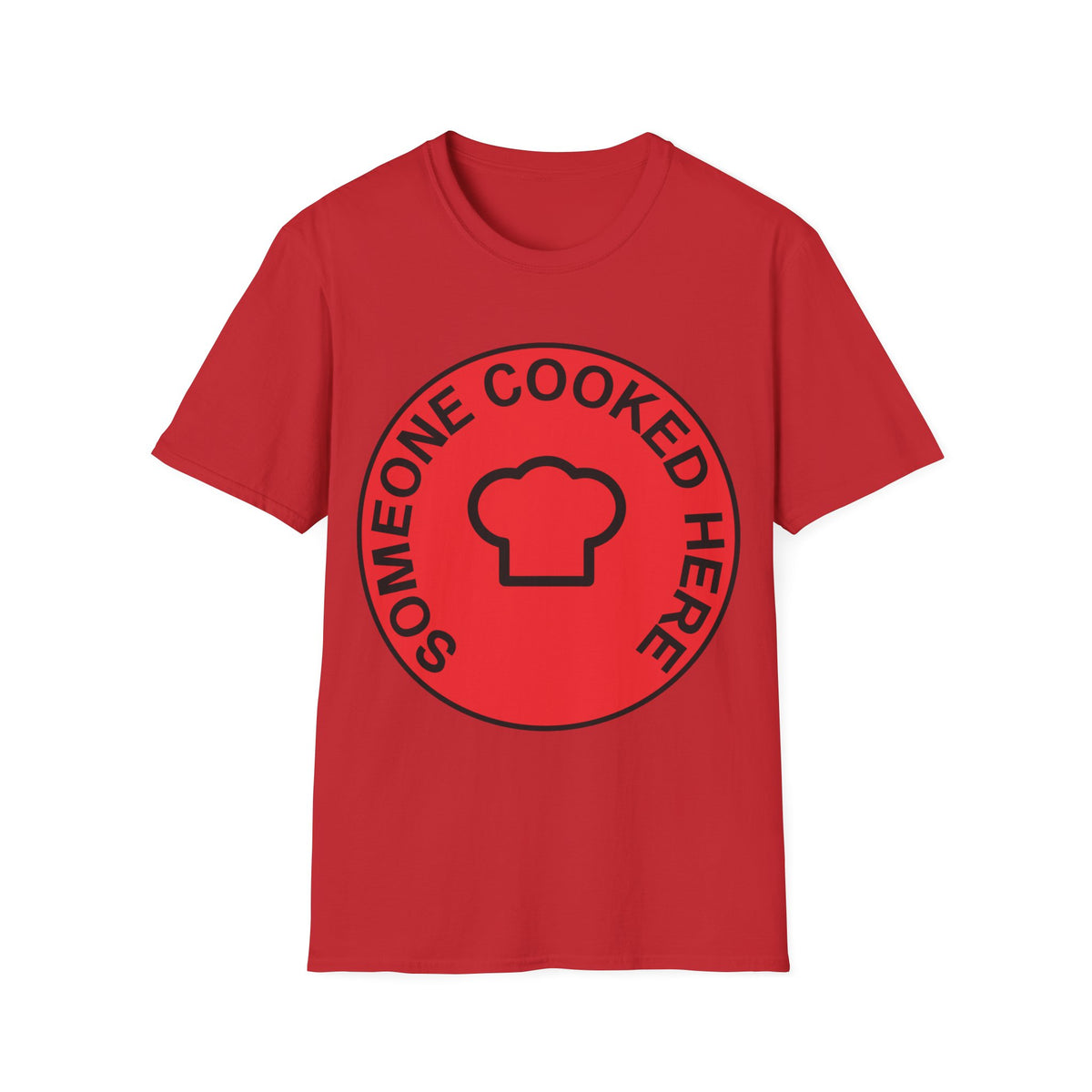 Someone Cooked Here Red Badge Tee - Funny Retro Chef Graphic T-Shirt - Trending Now - September 2026