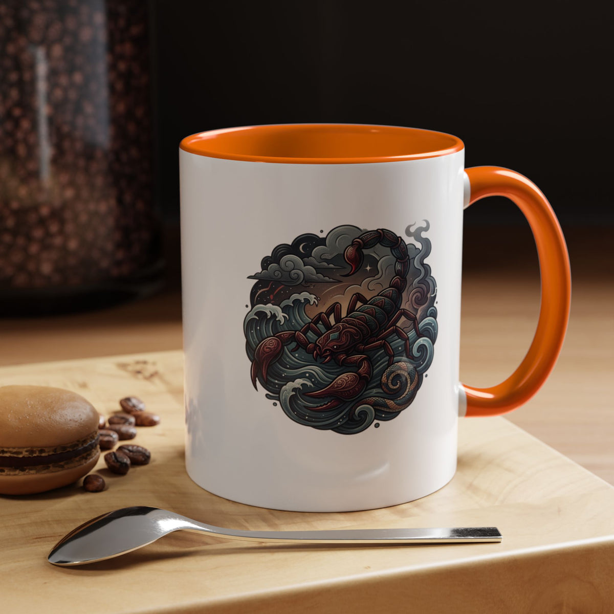 Scorpion Ocean Accent Coffee Mug – Nautical Tattoo-Style