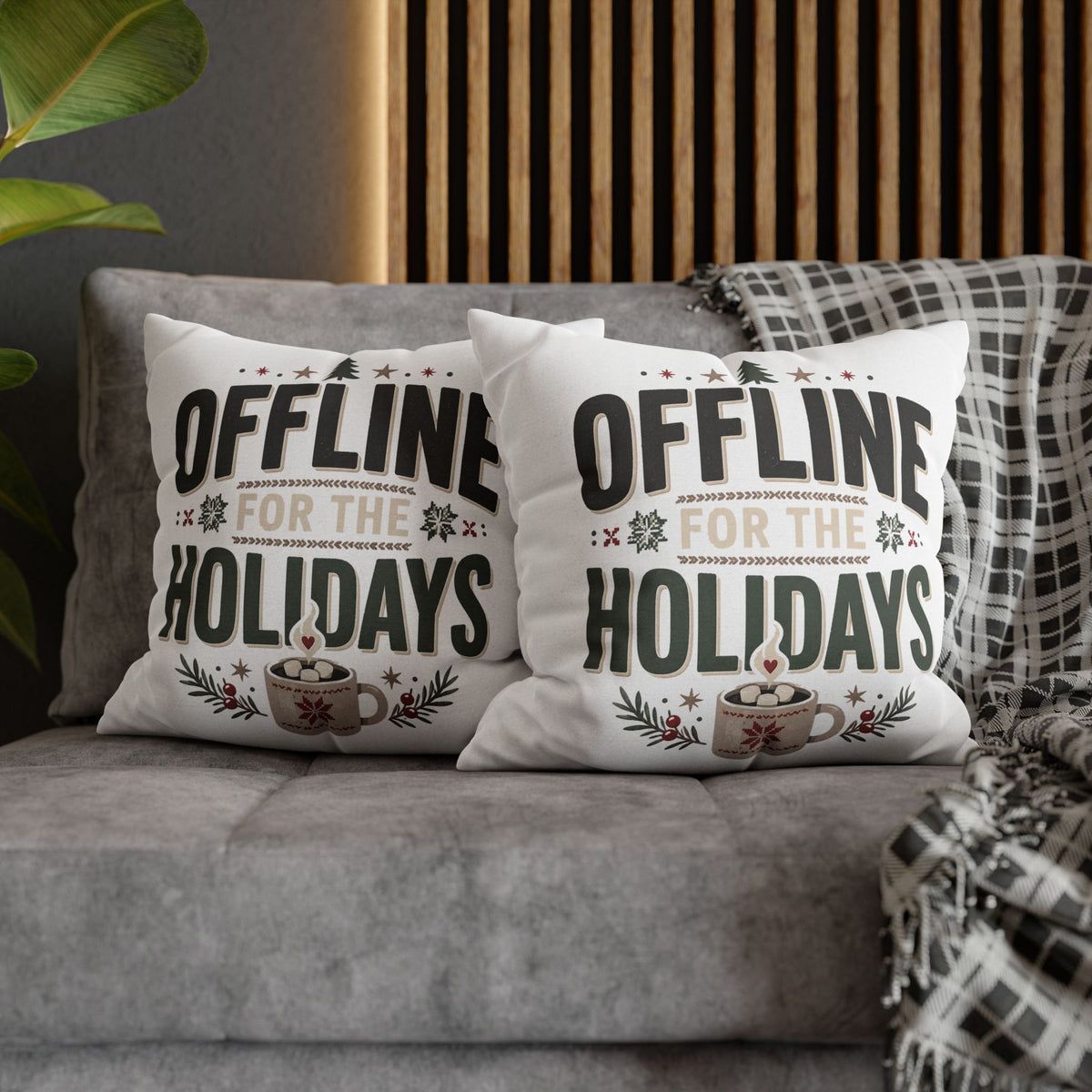 Christmas Offline for the Holidays Decorative Pillowcase