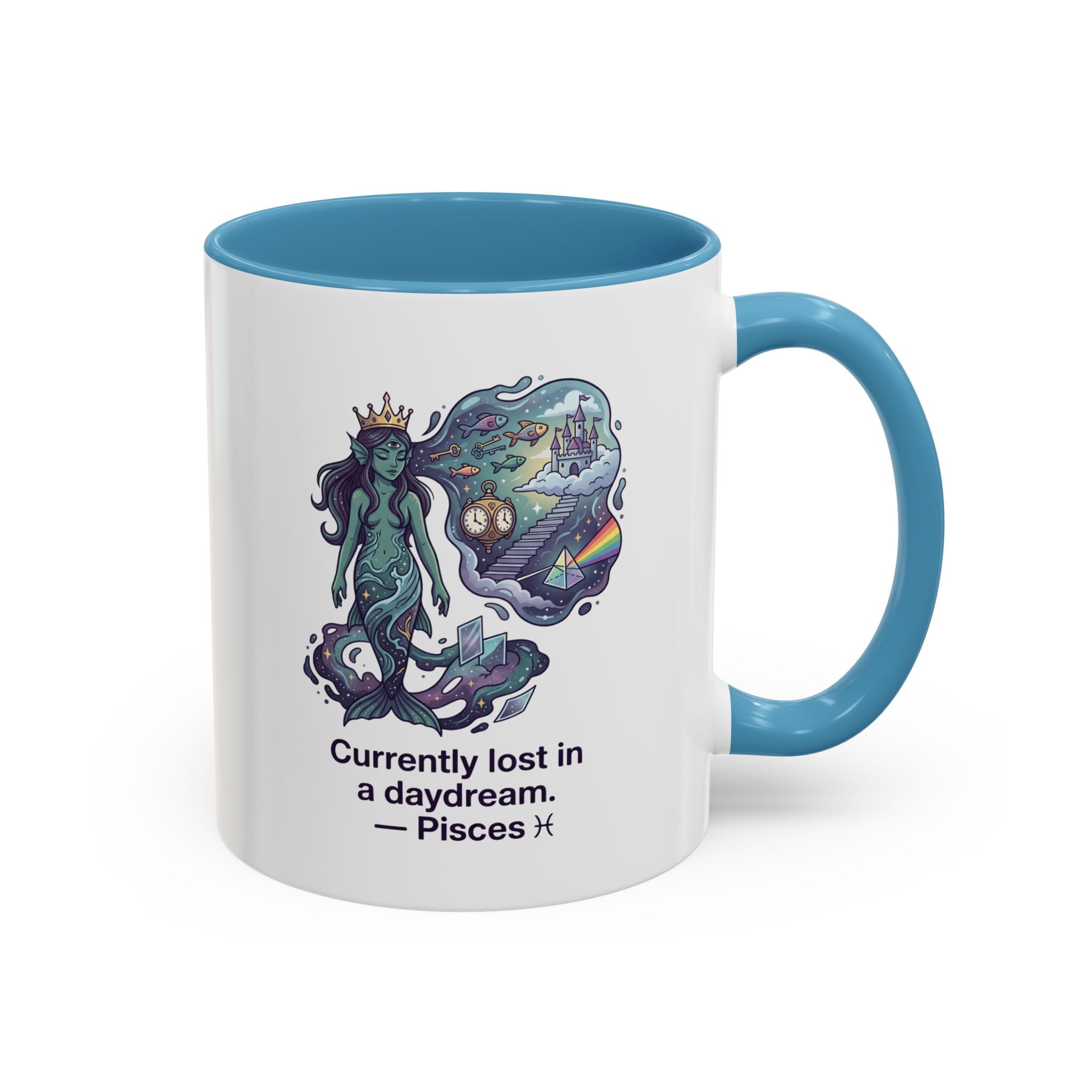 Pisces Daydream Accent Coffee Mug — "Currently lost in a daydream" Astrological Zodiac Gift