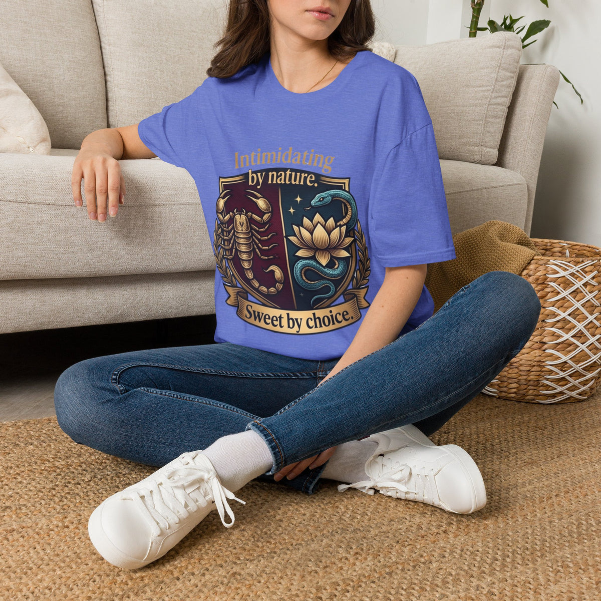 Intimidating by Nature T-Shirt — Scorpion & Snake Badge Design
