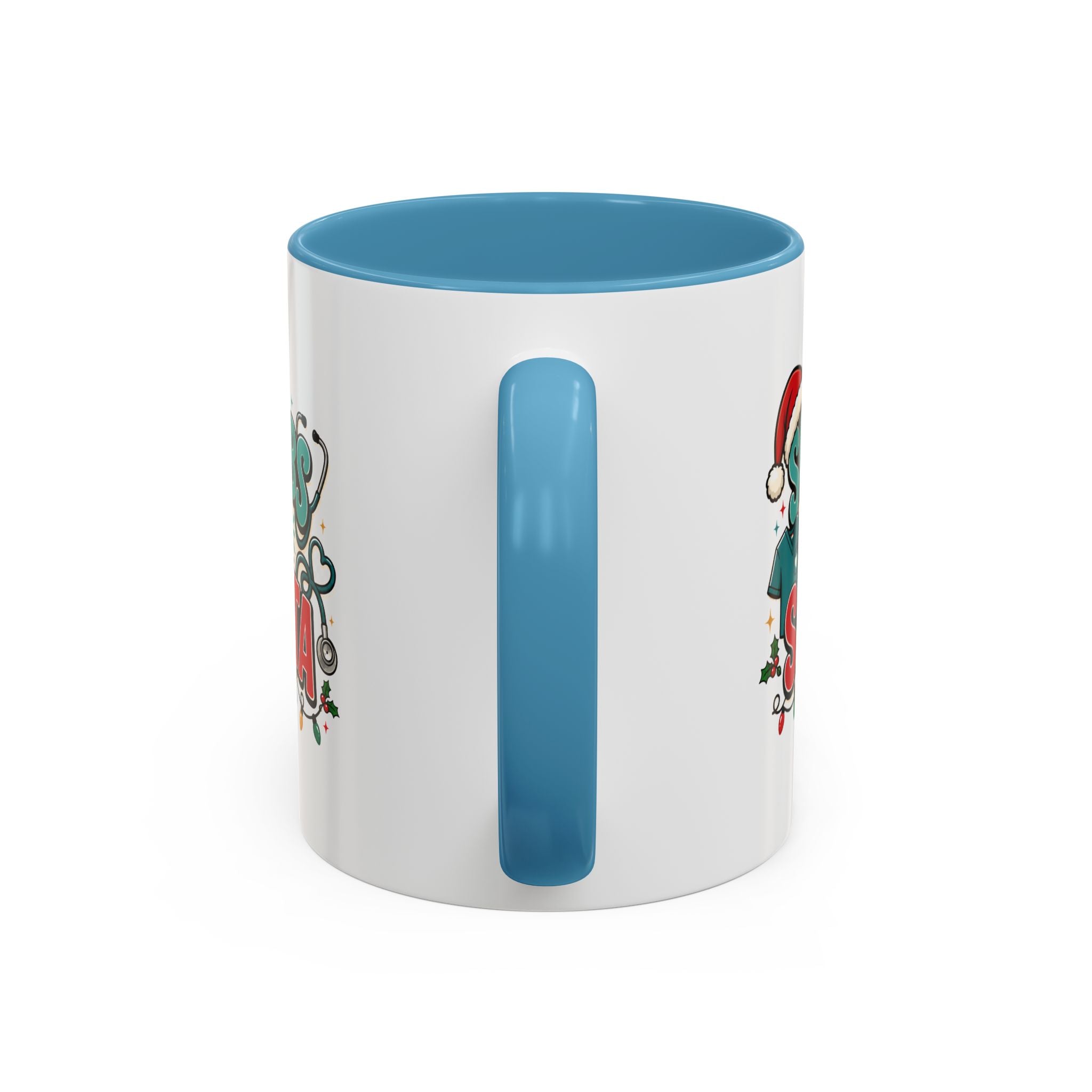 Modern Day Christmas Scrubs and Santa Coffee Mug — Funny Christmas Nurse Gift